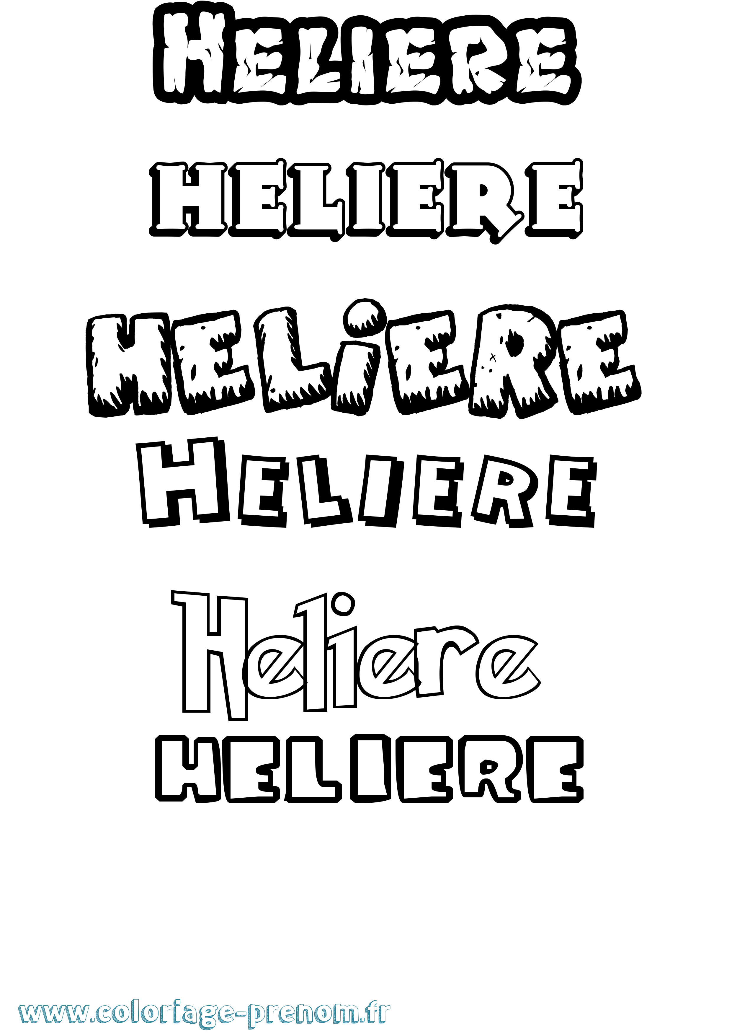 Coloriage Heliere Dessin Animé Coloriage prénom Heliere Dessin Animé