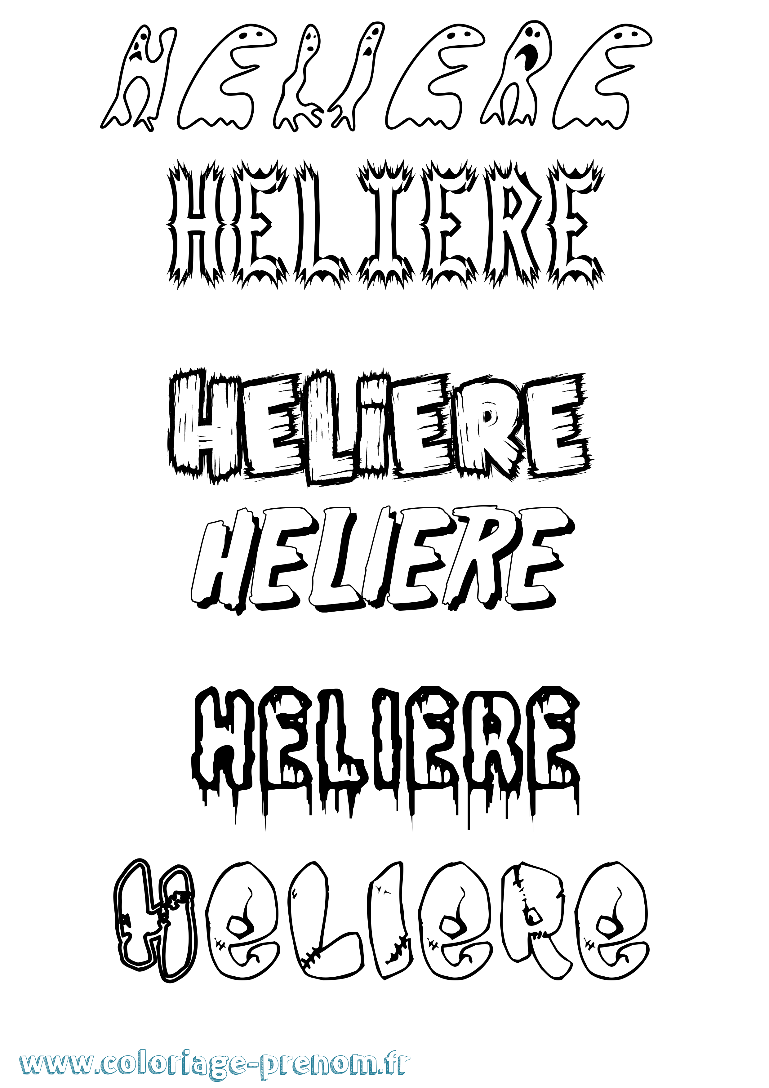 Coloriage Heliere Frisson Coloriage prénom Heliere Frisson