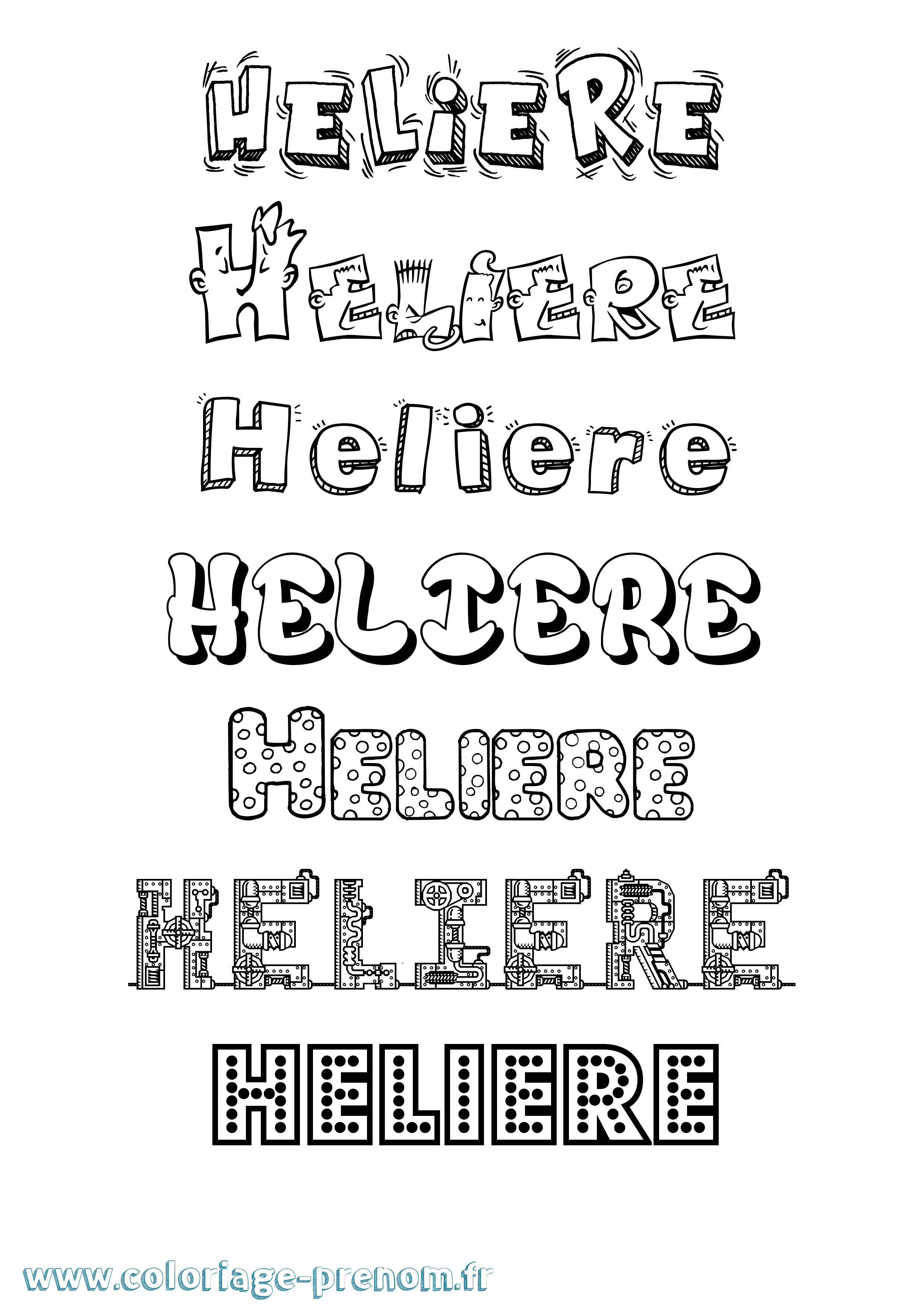 Coloriage Heliere Fun Coloriage prénom Heliere Fun