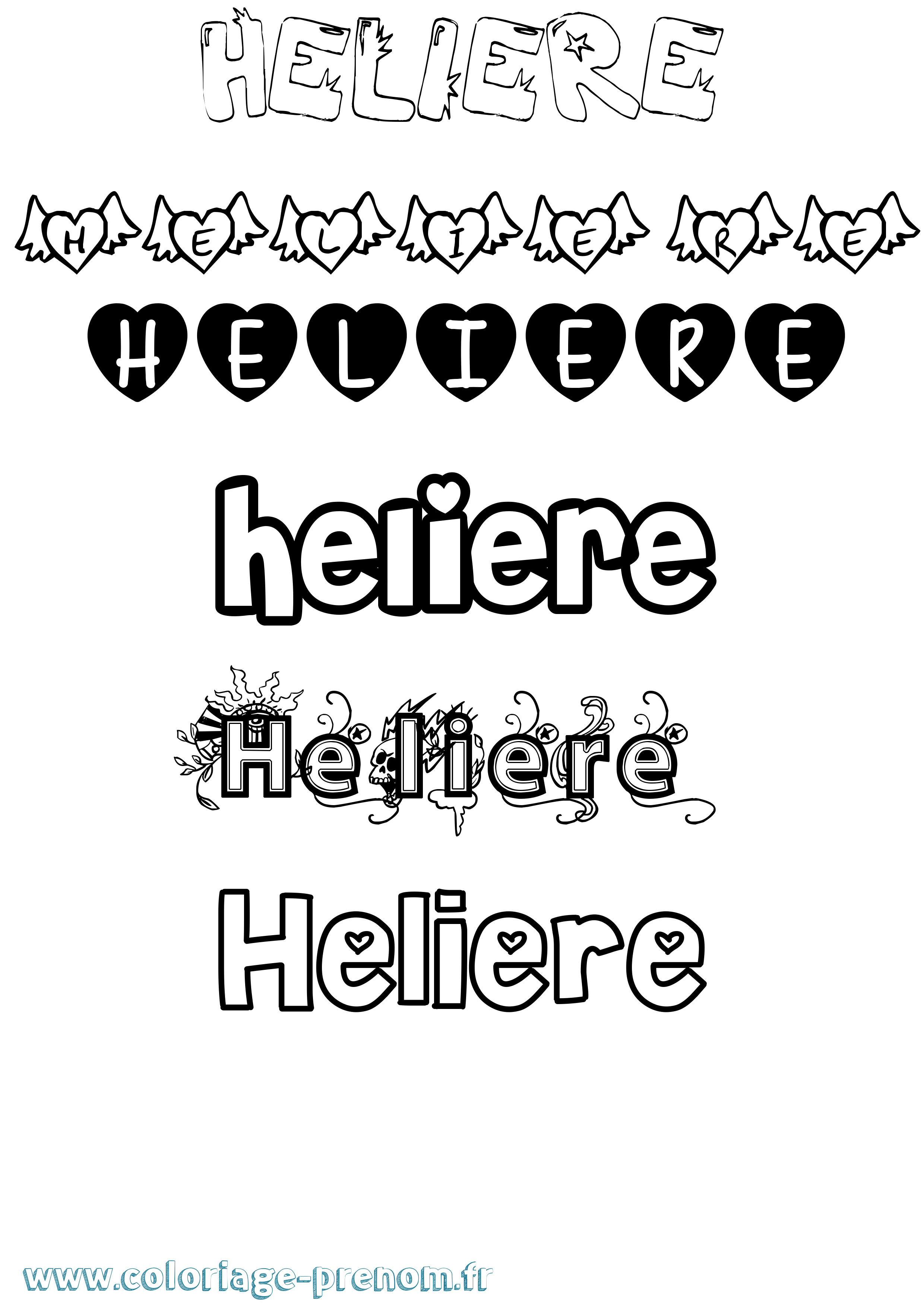 Coloriage Heliere Girly Coloriage prénom Heliere Girly