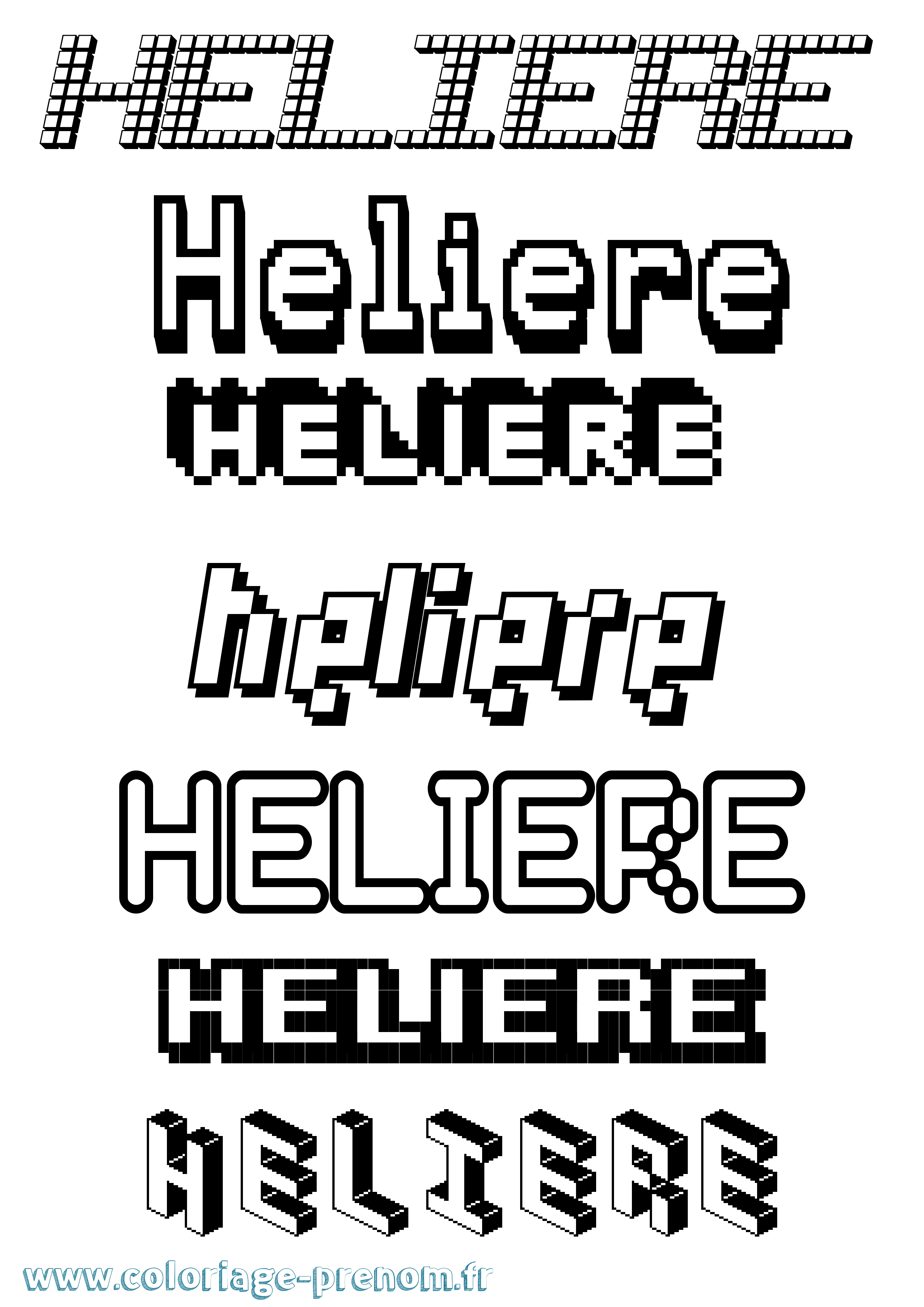 Coloriage Heliere Pixel Coloriage prénom Heliere Pixel