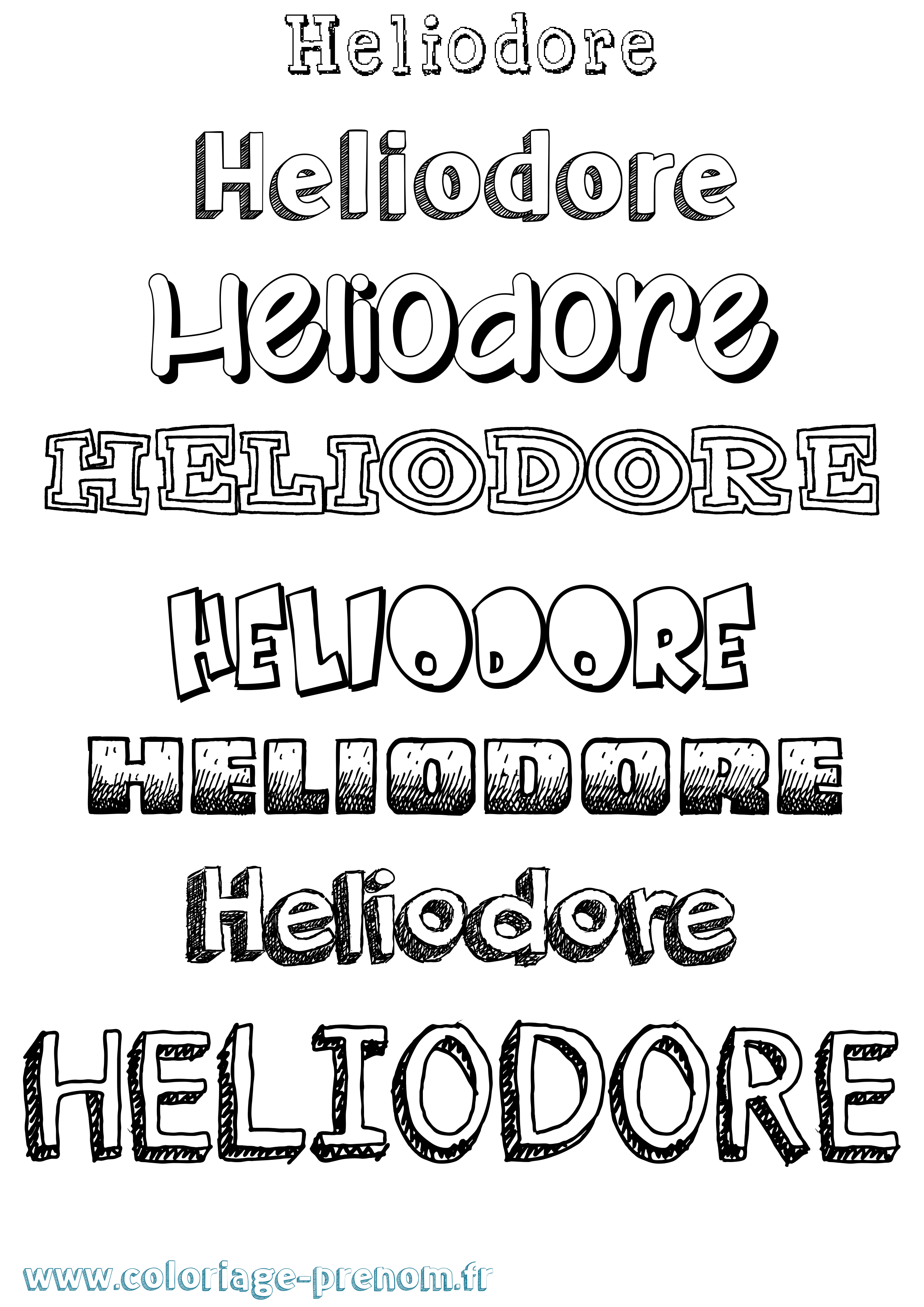 Coloriage Heliodore Dessiné Coloriage prénom Heliodore Dessiné