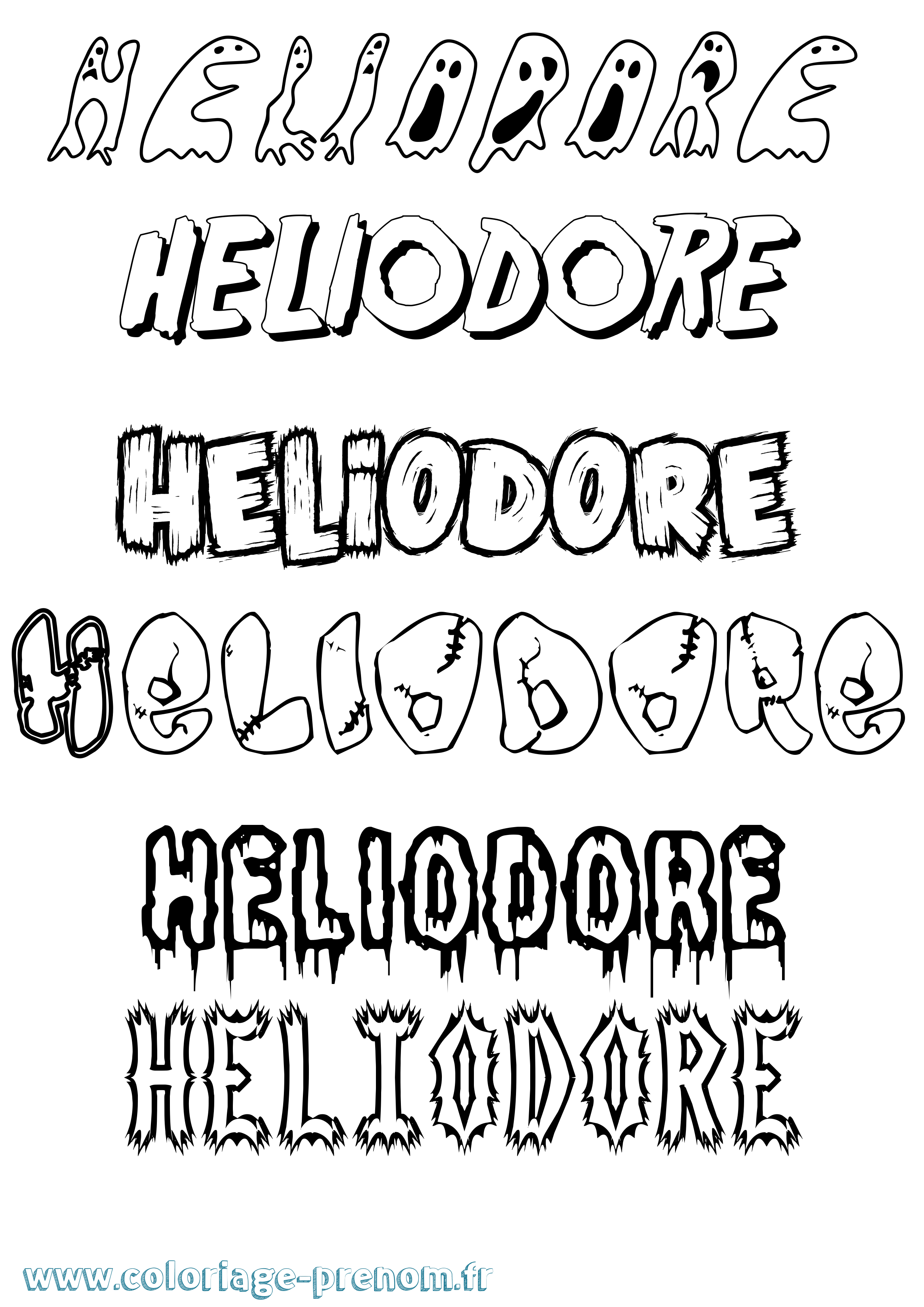Coloriage Heliodore Frisson Coloriage prénom Heliodore Frisson