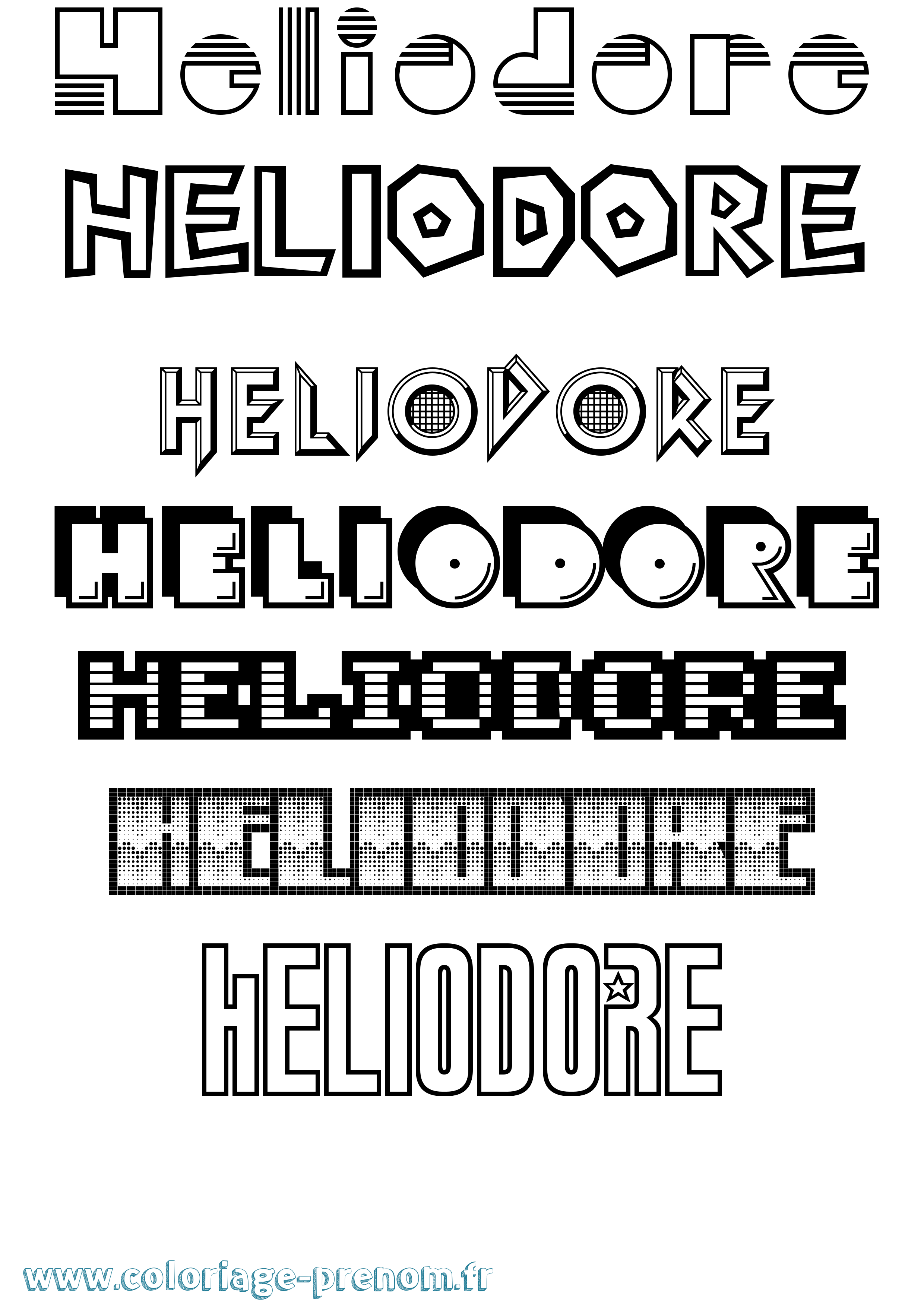 Coloriage Heliodore Jeux Vidéos Coloriage prénom Heliodore Jeux Vidéos