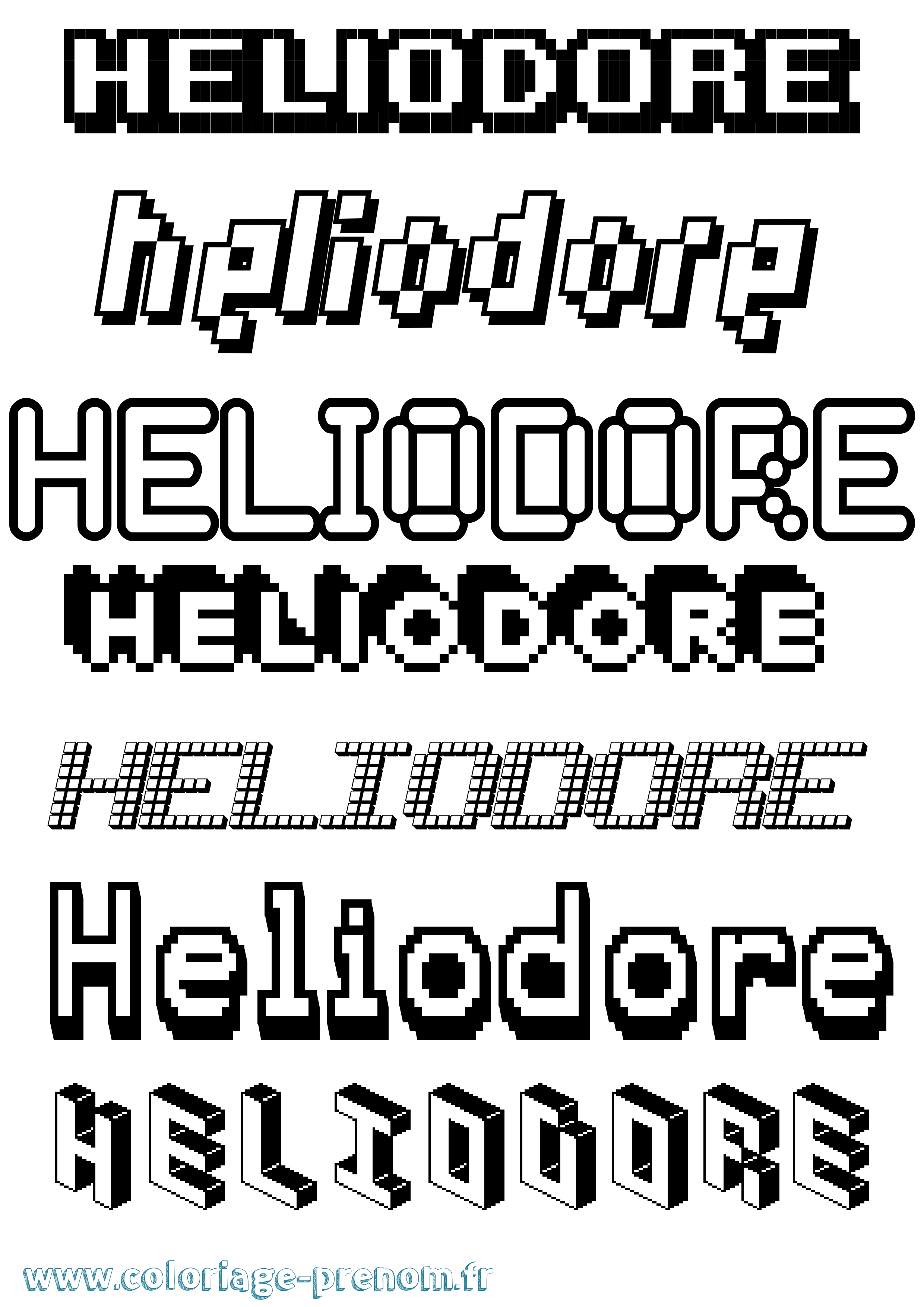 Coloriage Heliodore Pixel Coloriage prénom Heliodore Pixel