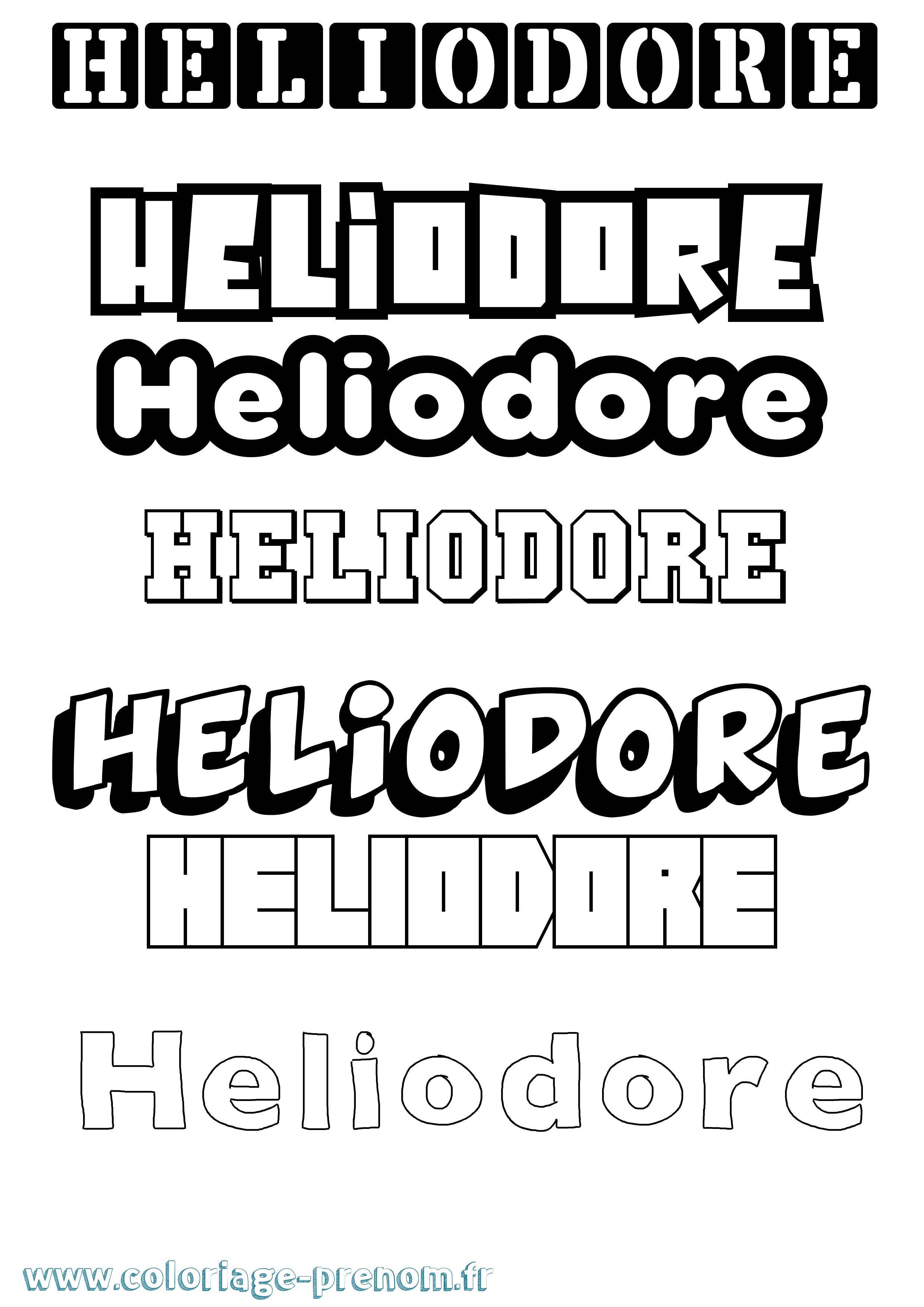 Coloriage Heliodore Simple Coloriage prénom Heliodore Simple