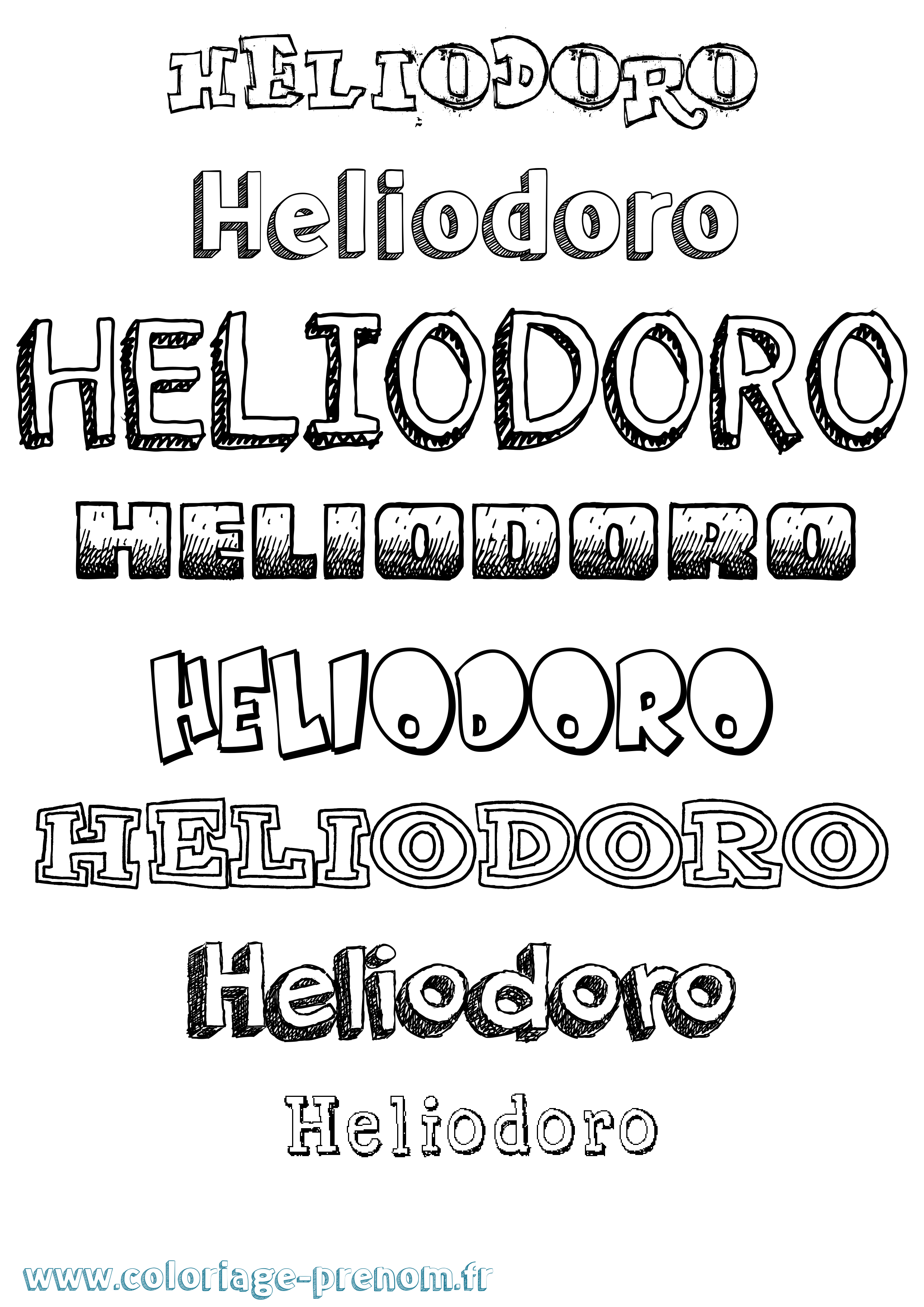 Coloriage Heliodoro Dessiné Coloriage prénom Heliodoro Dessiné