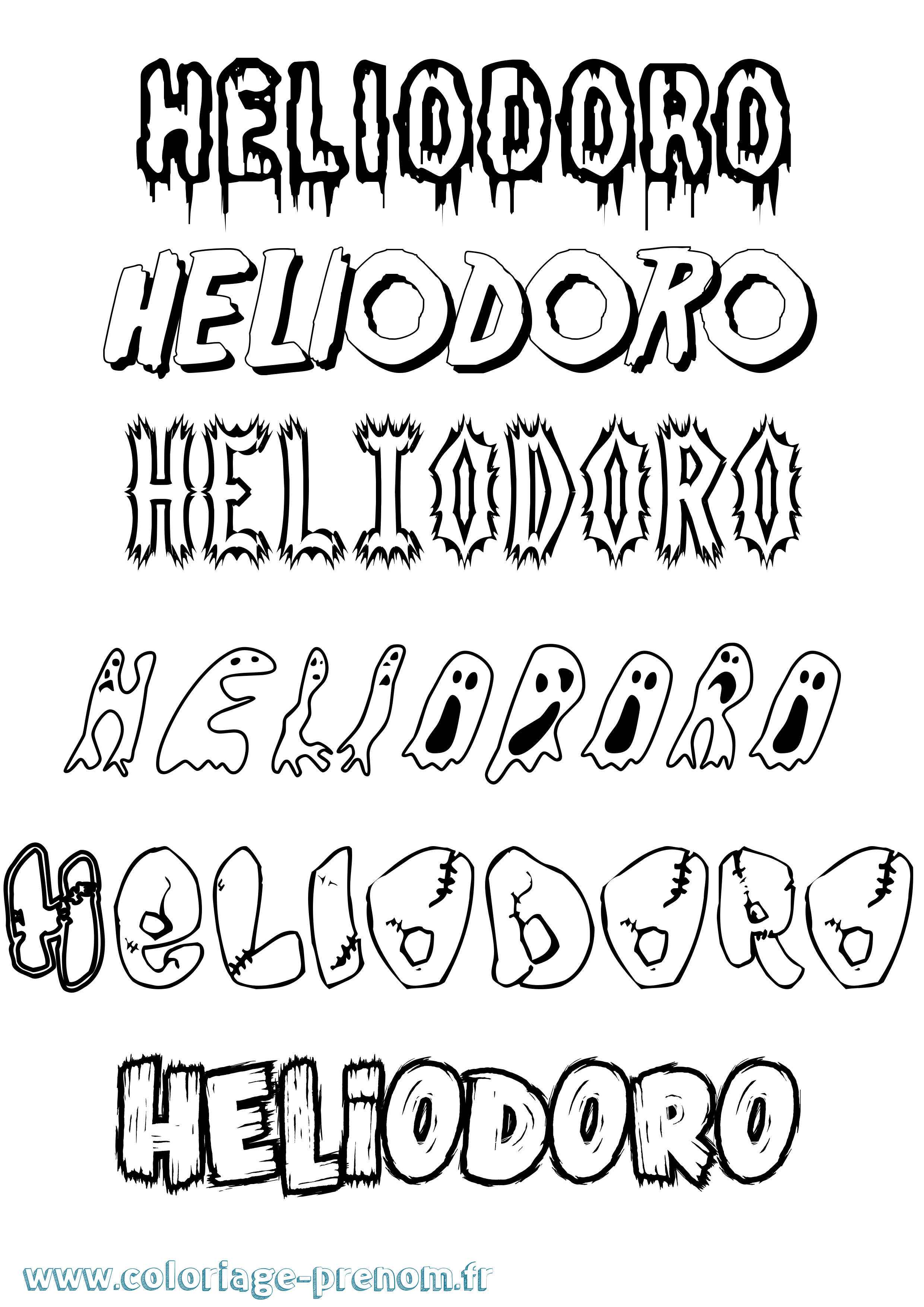 Coloriage Heliodoro Frisson Coloriage prénom Heliodoro Frisson