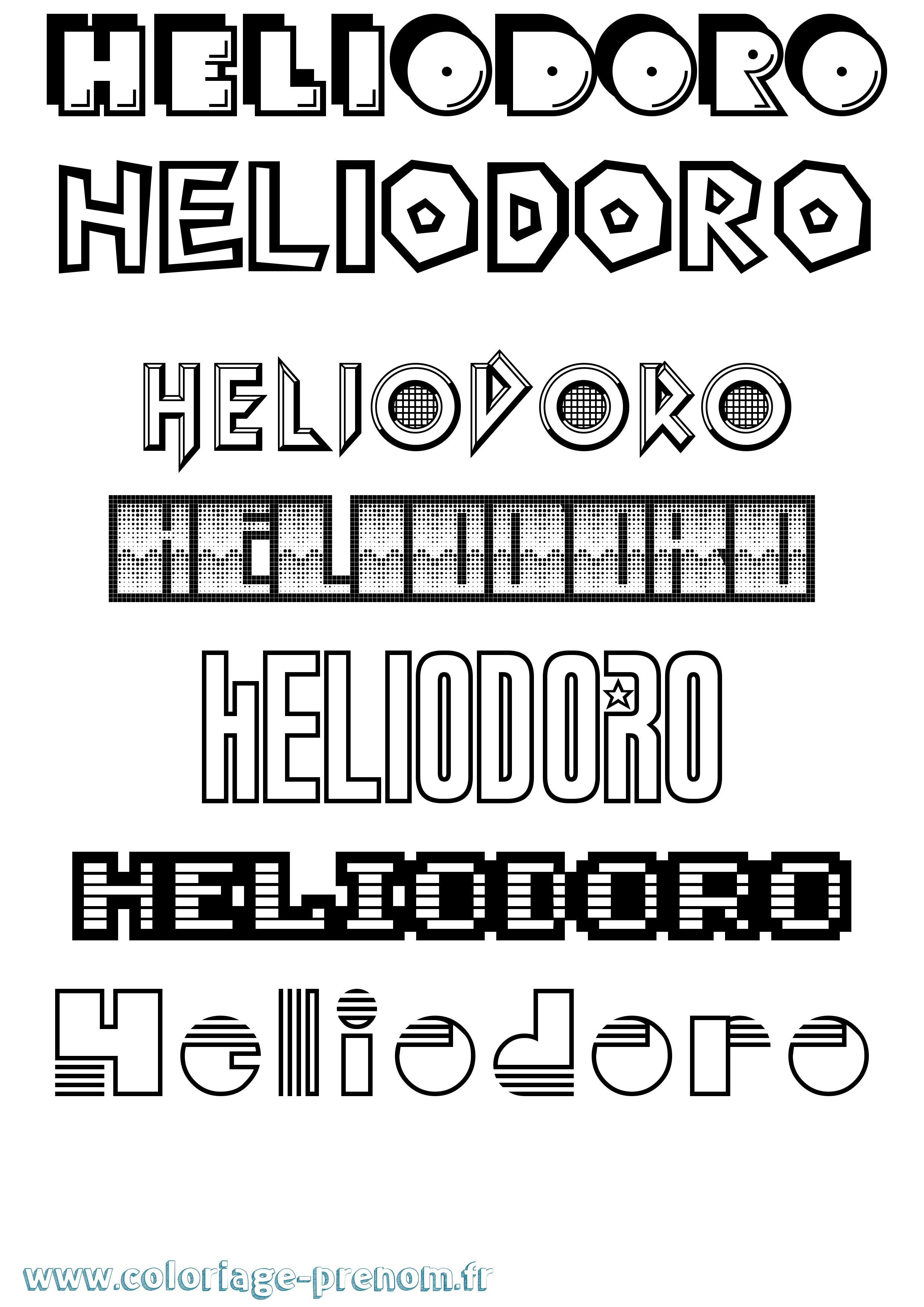 Coloriage Heliodoro Jeux Vidéos Coloriage prénom Heliodoro Jeux Vidéos