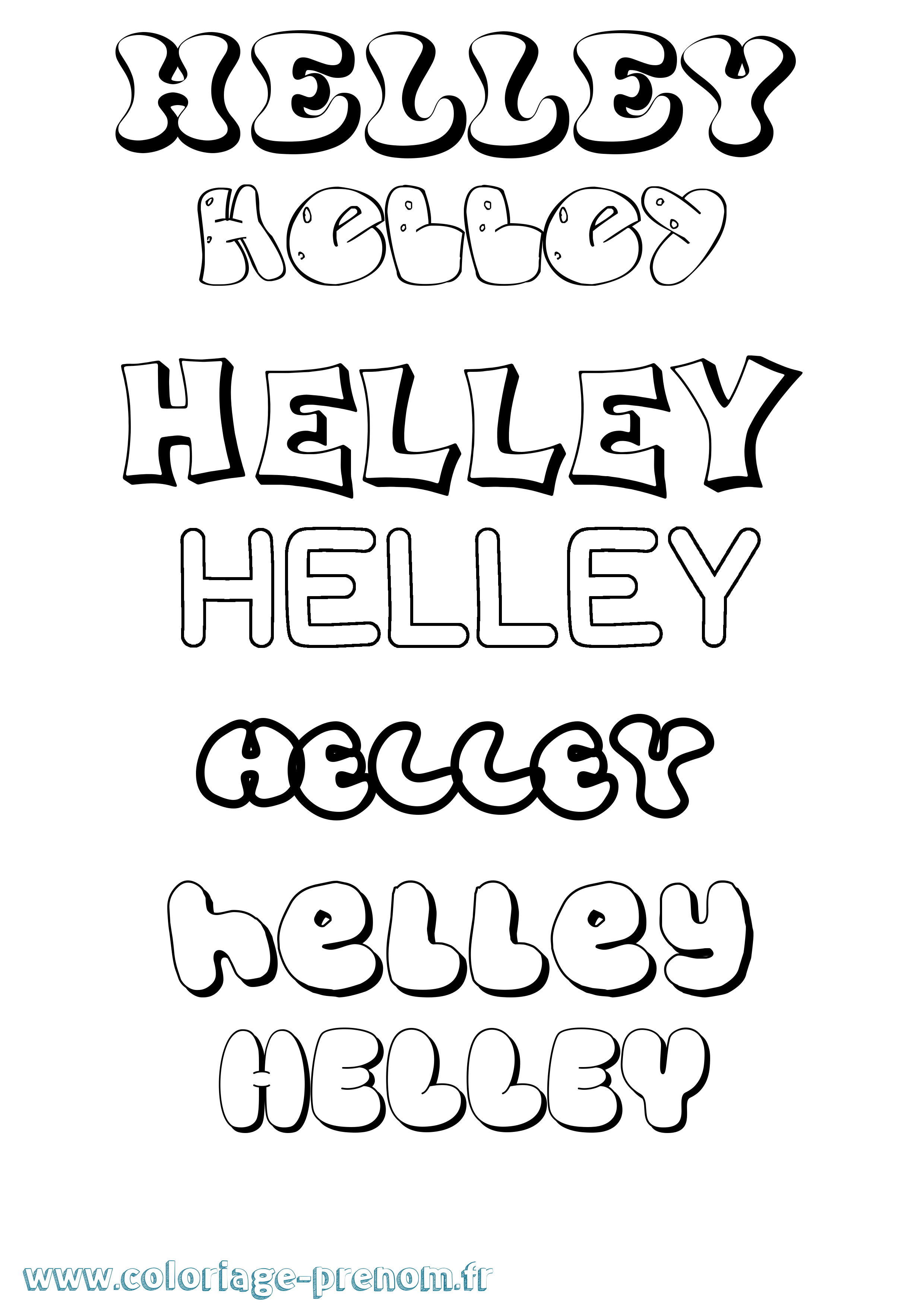 Coloriage Helley Bubble Coloriage prénom Helley Bubble