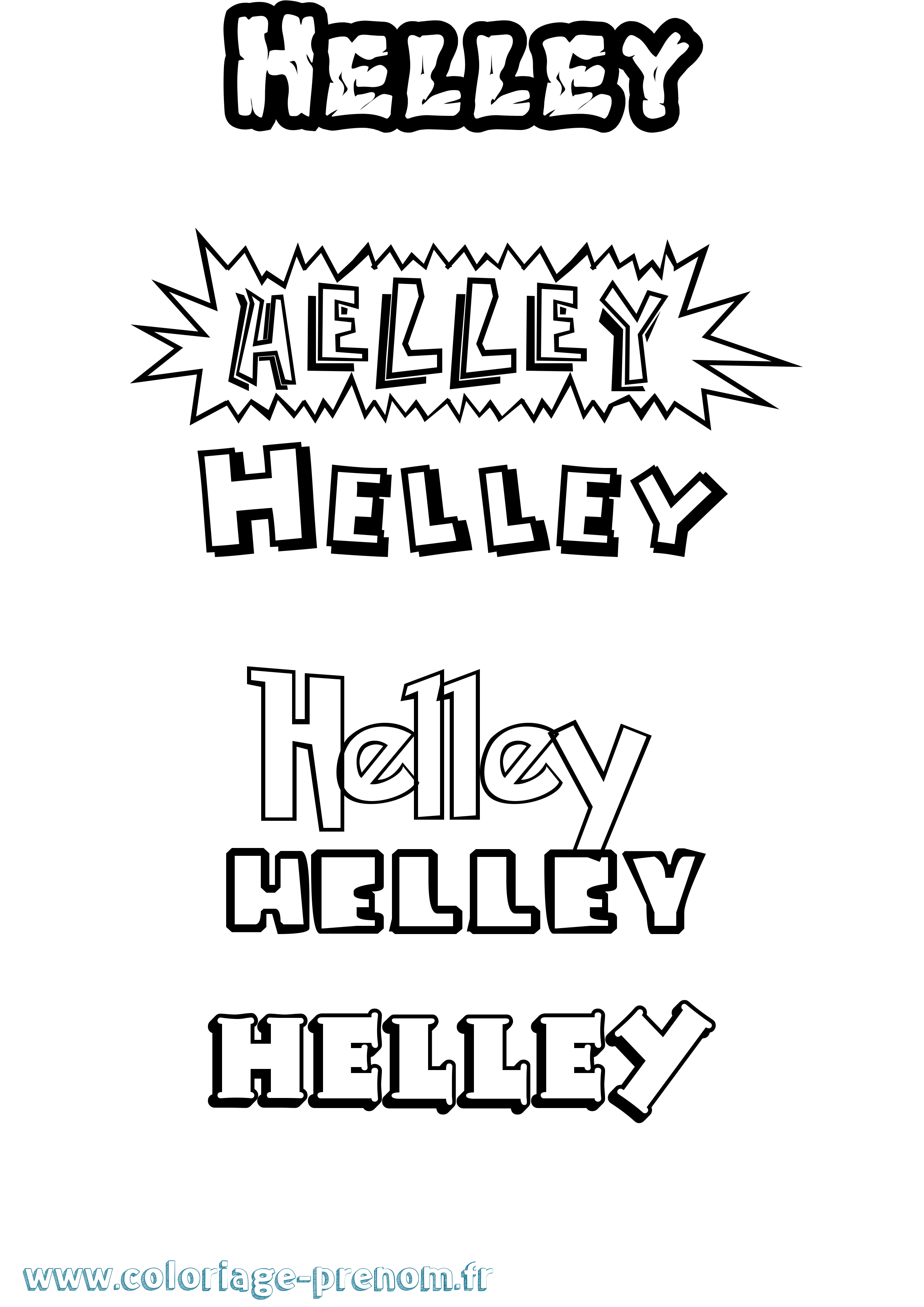Coloriage Helley Dessin Animé Coloriage prénom Helley Dessin Animé