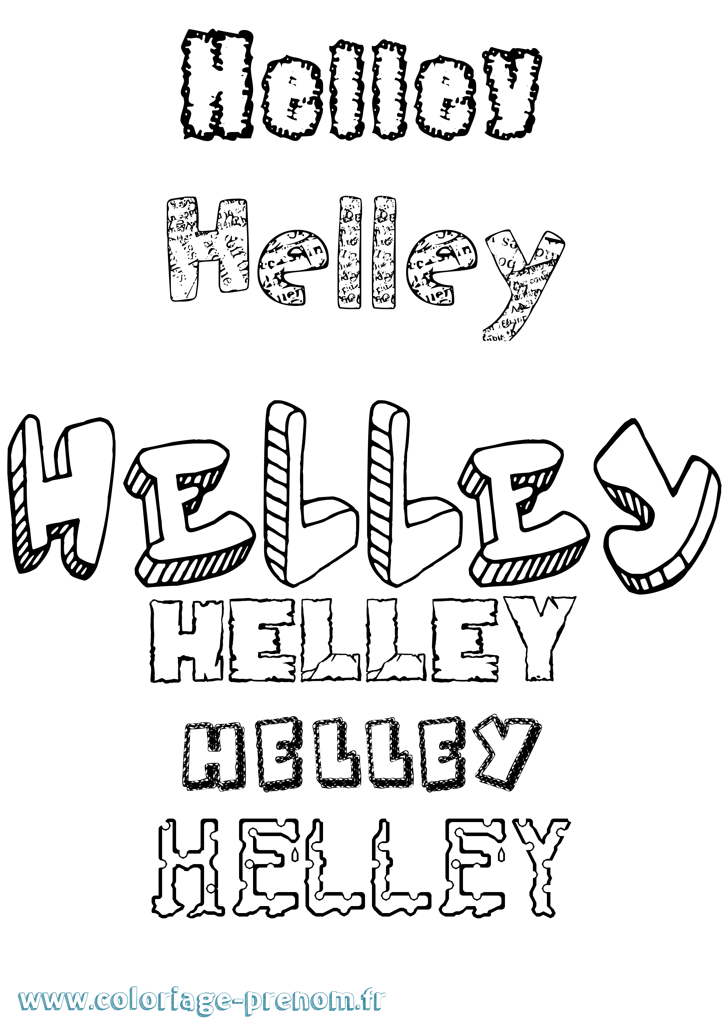Coloriage Helley Destructuré Coloriage prénom Helley Destructuré