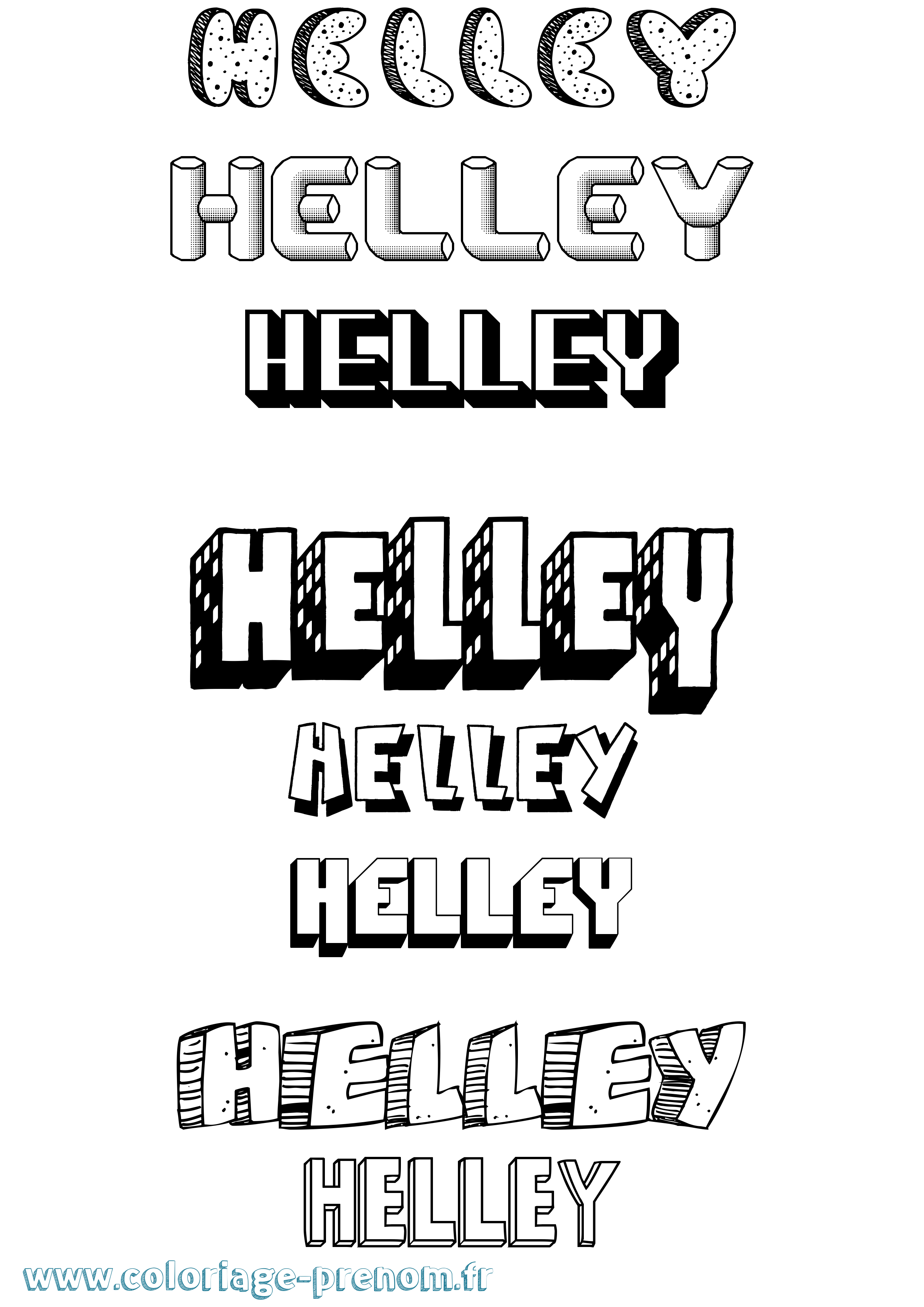 Coloriage Helley Effet 3D Coloriage prénom Helley Effet 3D