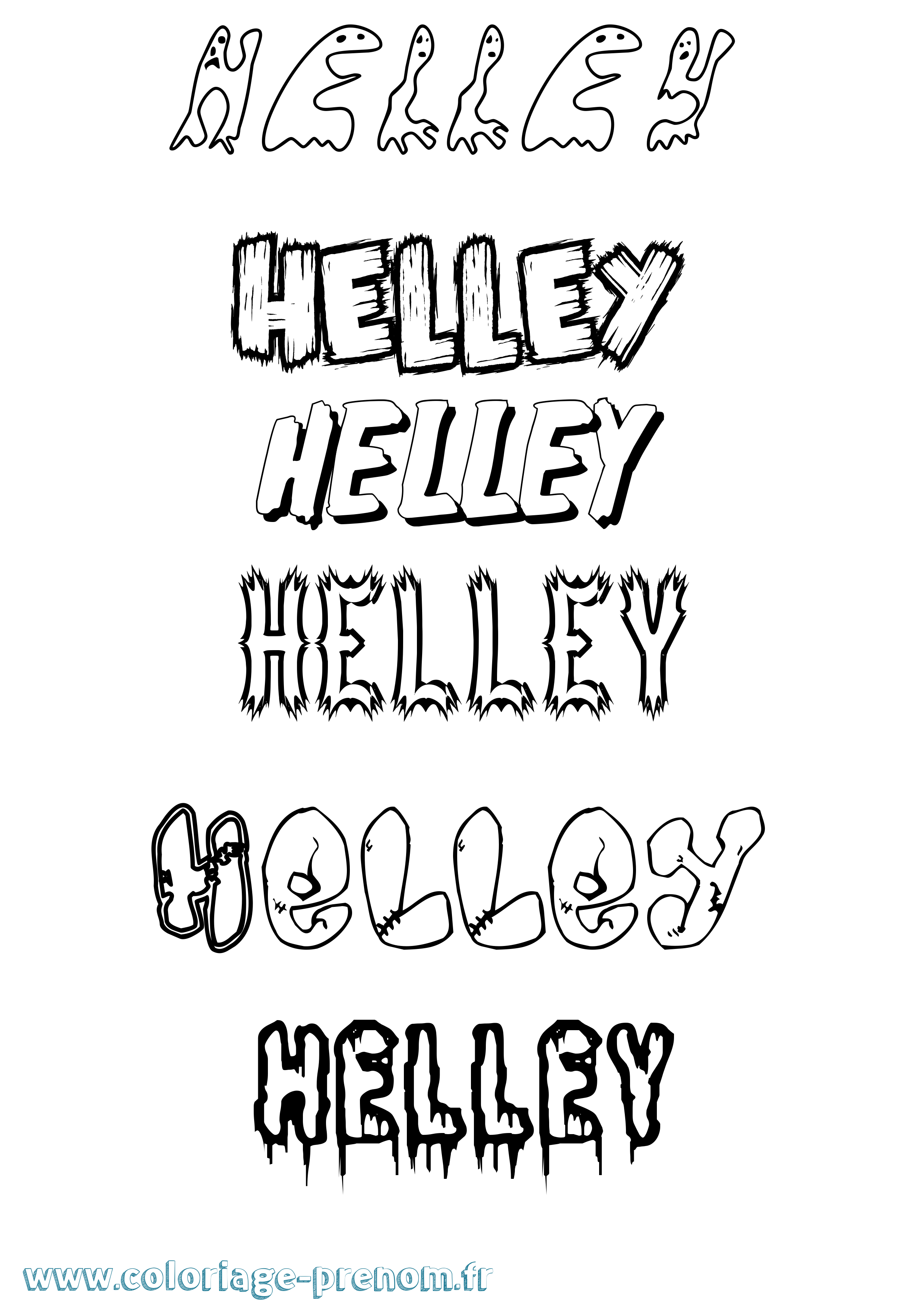 Coloriage Helley Frisson Coloriage prénom Helley Frisson