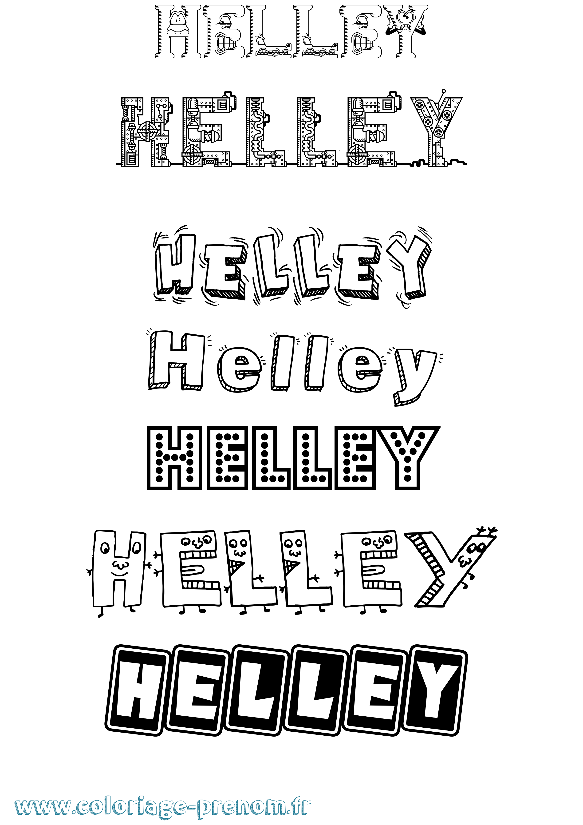 Coloriage Helley Fun Coloriage prénom Helley Fun