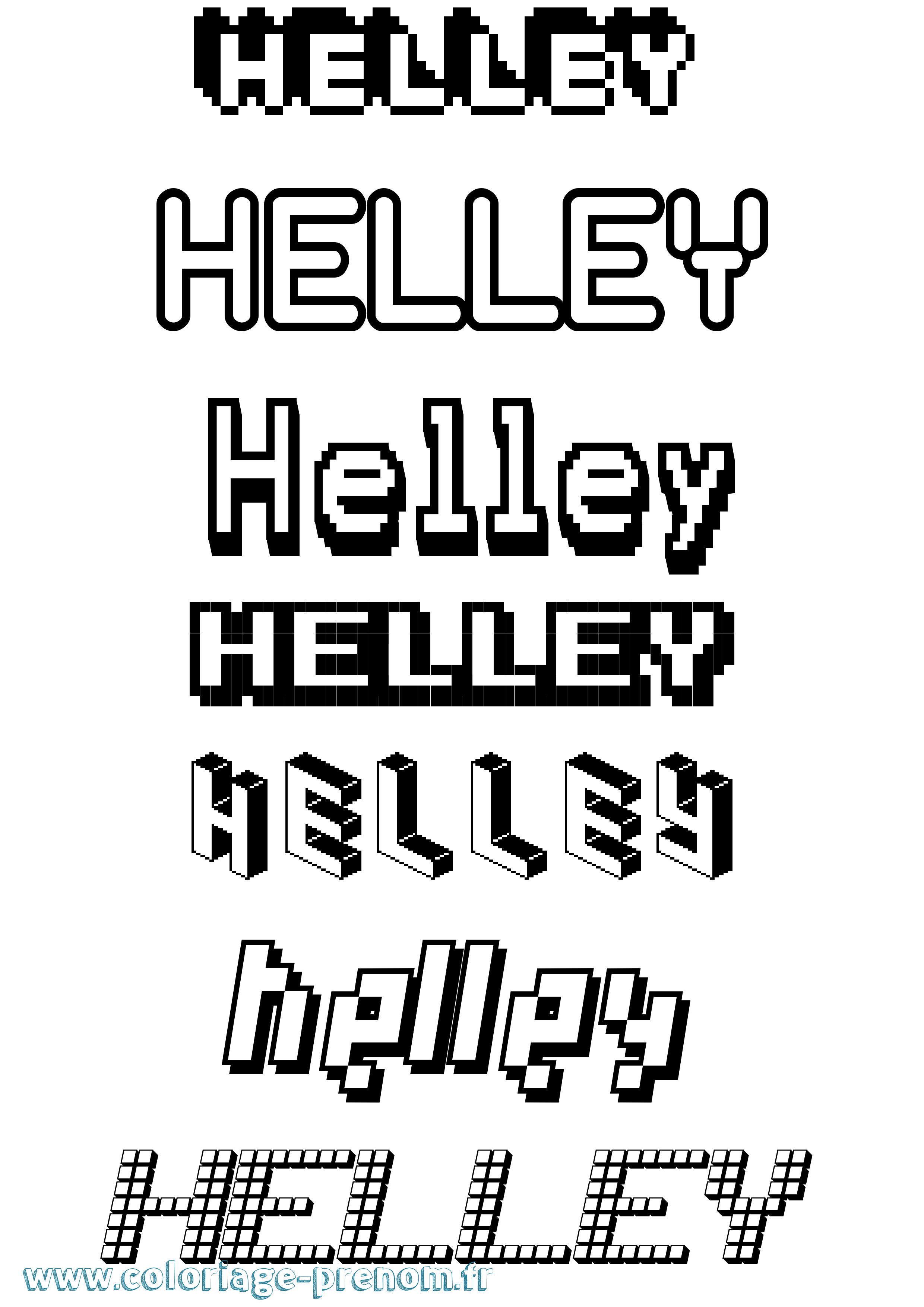 Coloriage Helley Pixel Coloriage prénom Helley Pixel