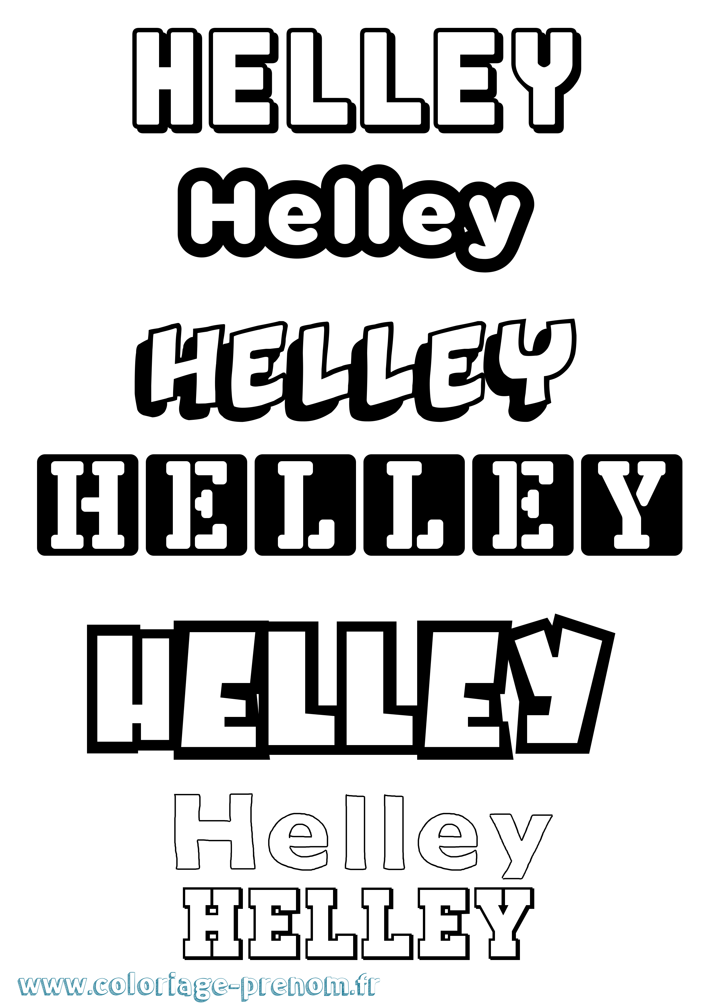 Coloriage Helley Simple Coloriage prénom Helley Simple