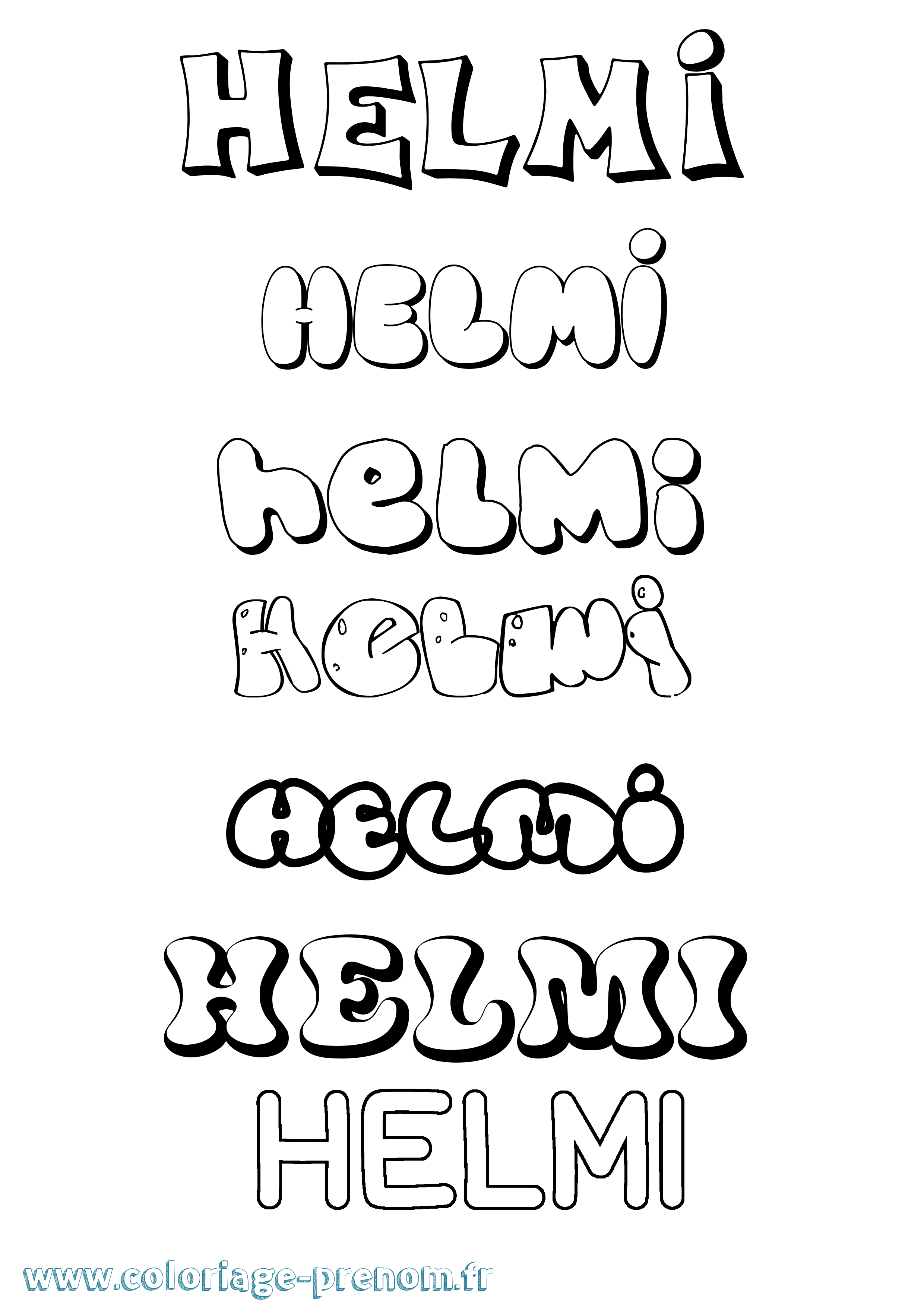 Coloriage Helmi Bubble Coloriage prénom Helmi Bubble
