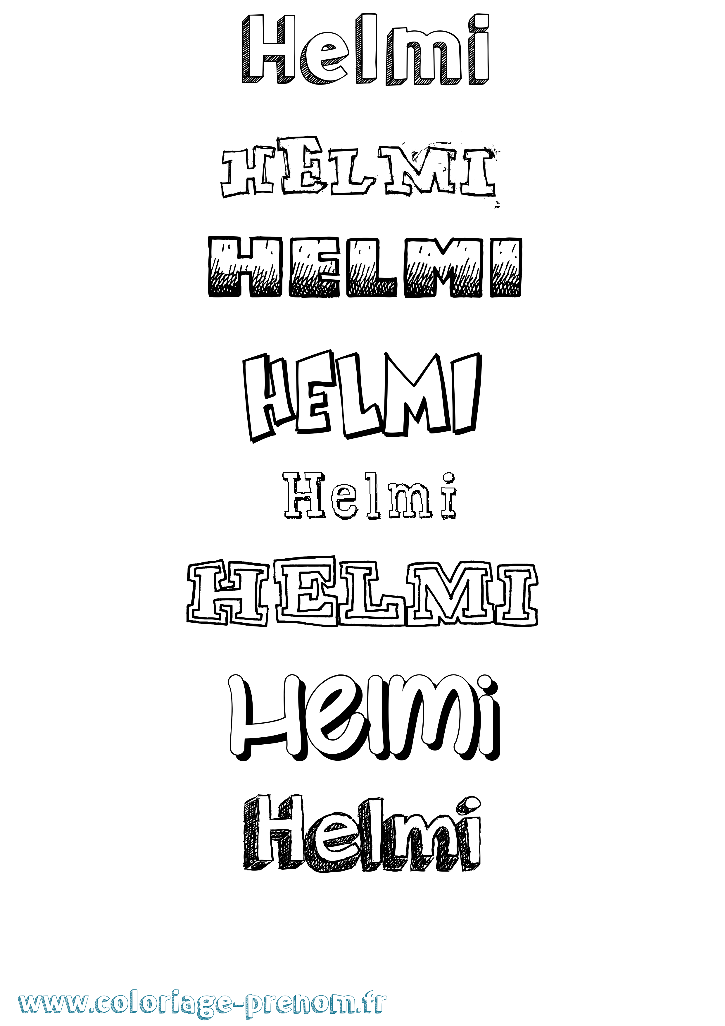 Coloriage Helmi Dessiné Coloriage prénom Helmi Dessiné