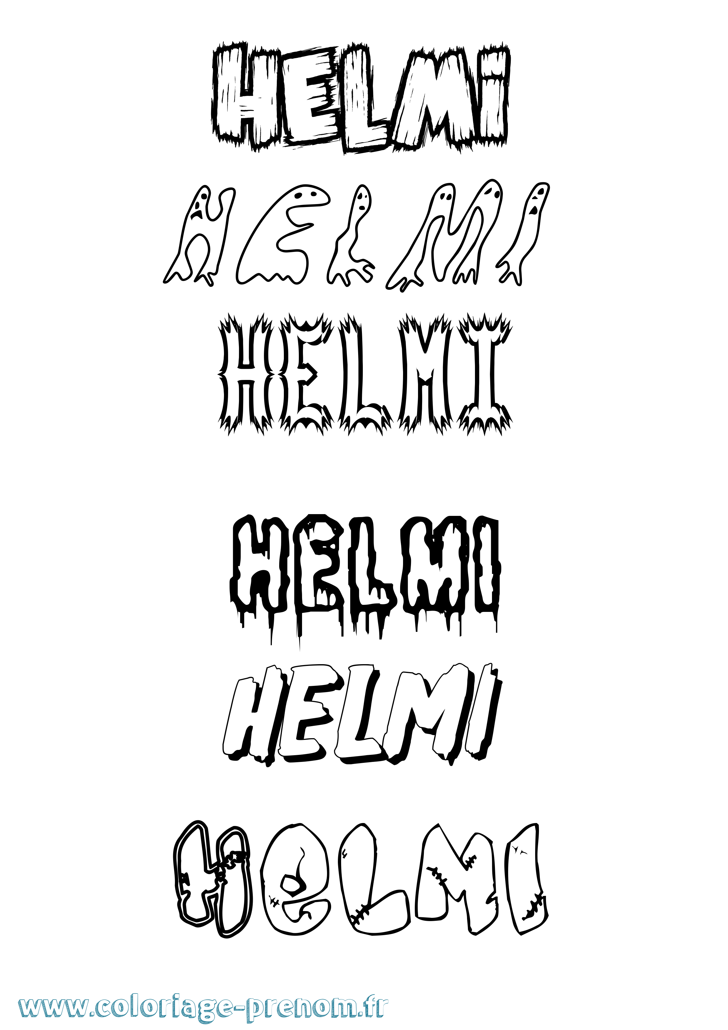 Coloriage Helmi Frisson Coloriage prénom Helmi Frisson