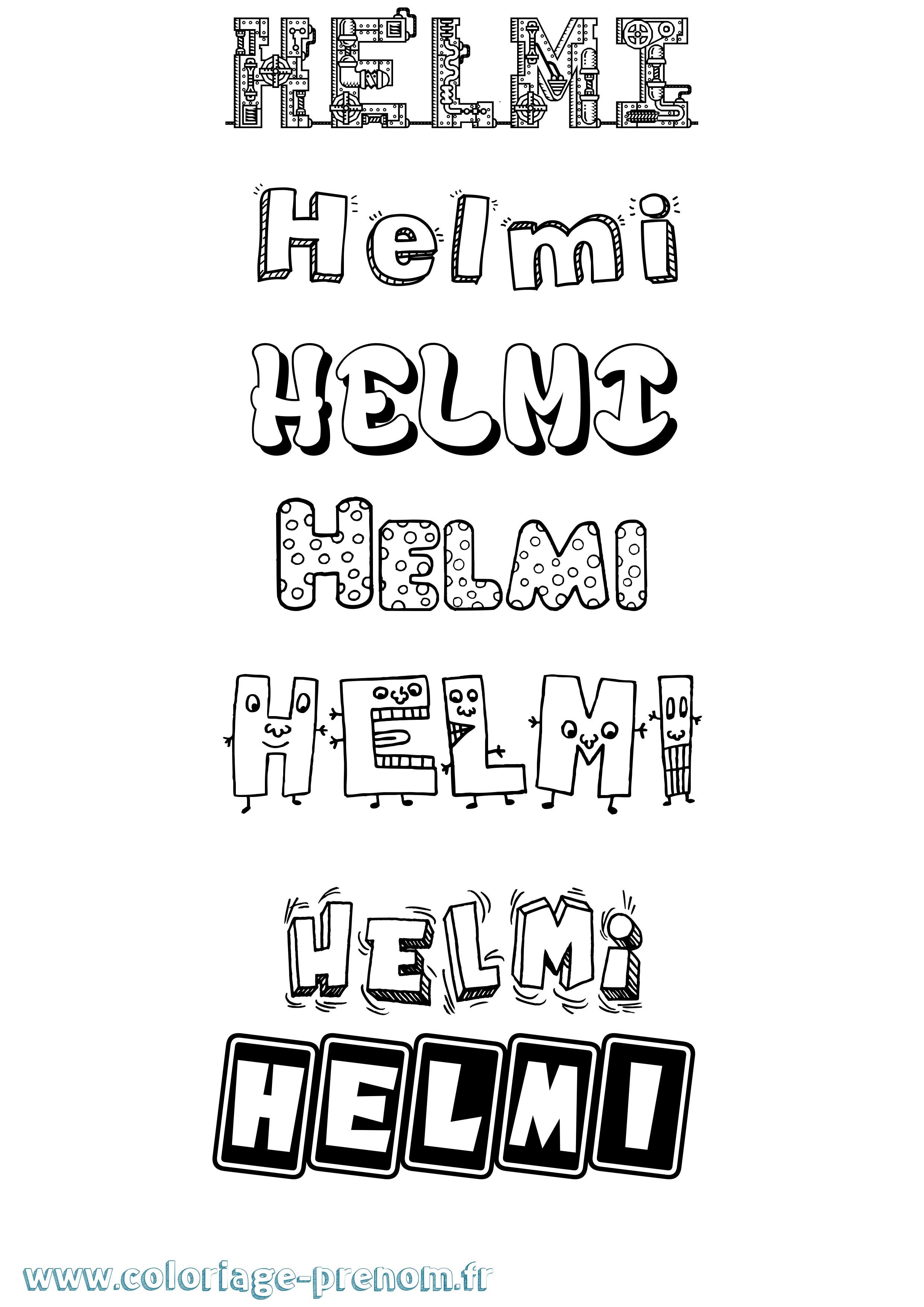 Coloriage Helmi Fun Coloriage prénom Helmi Fun