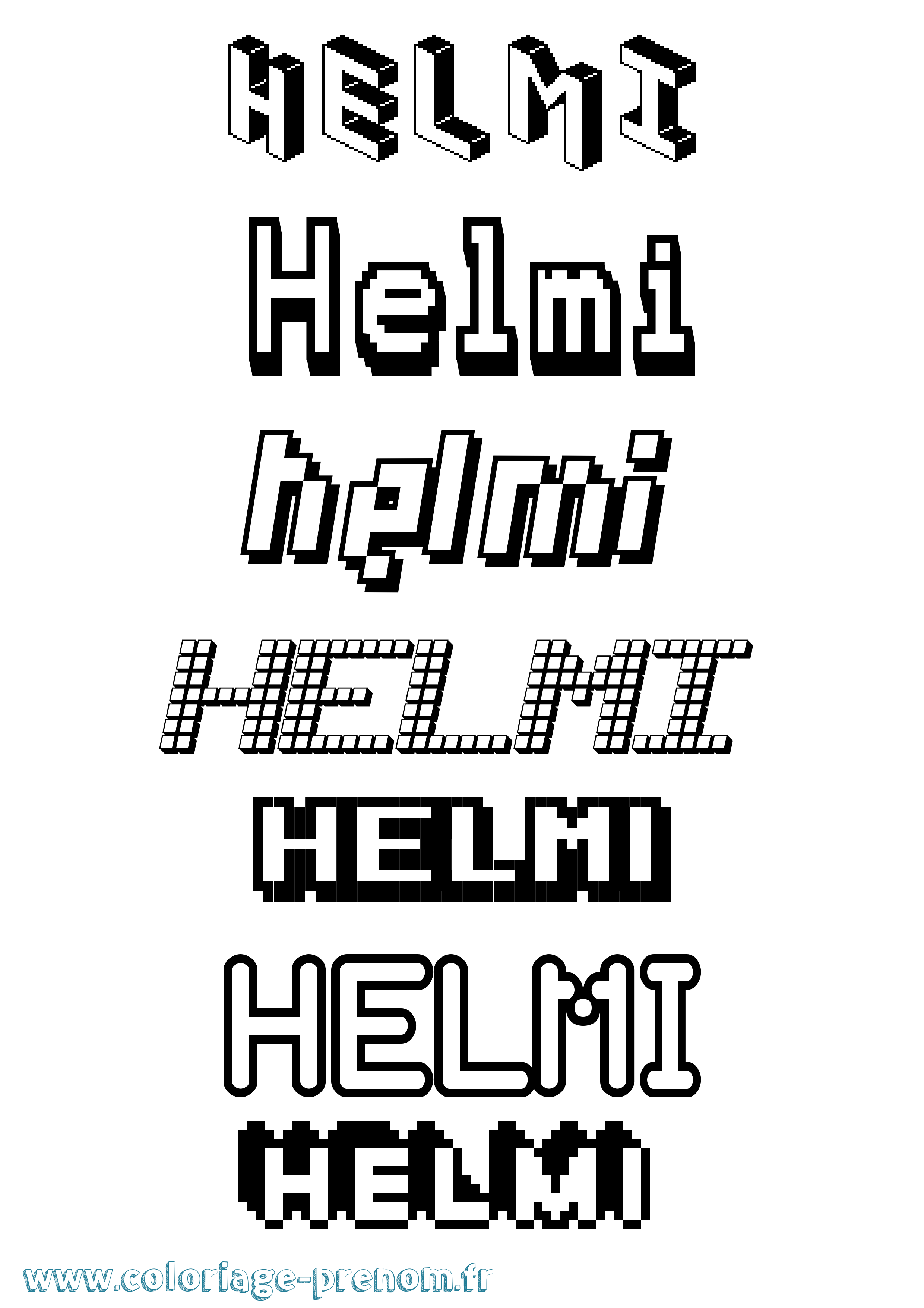 Coloriage Helmi Pixel Coloriage prénom Helmi Pixel