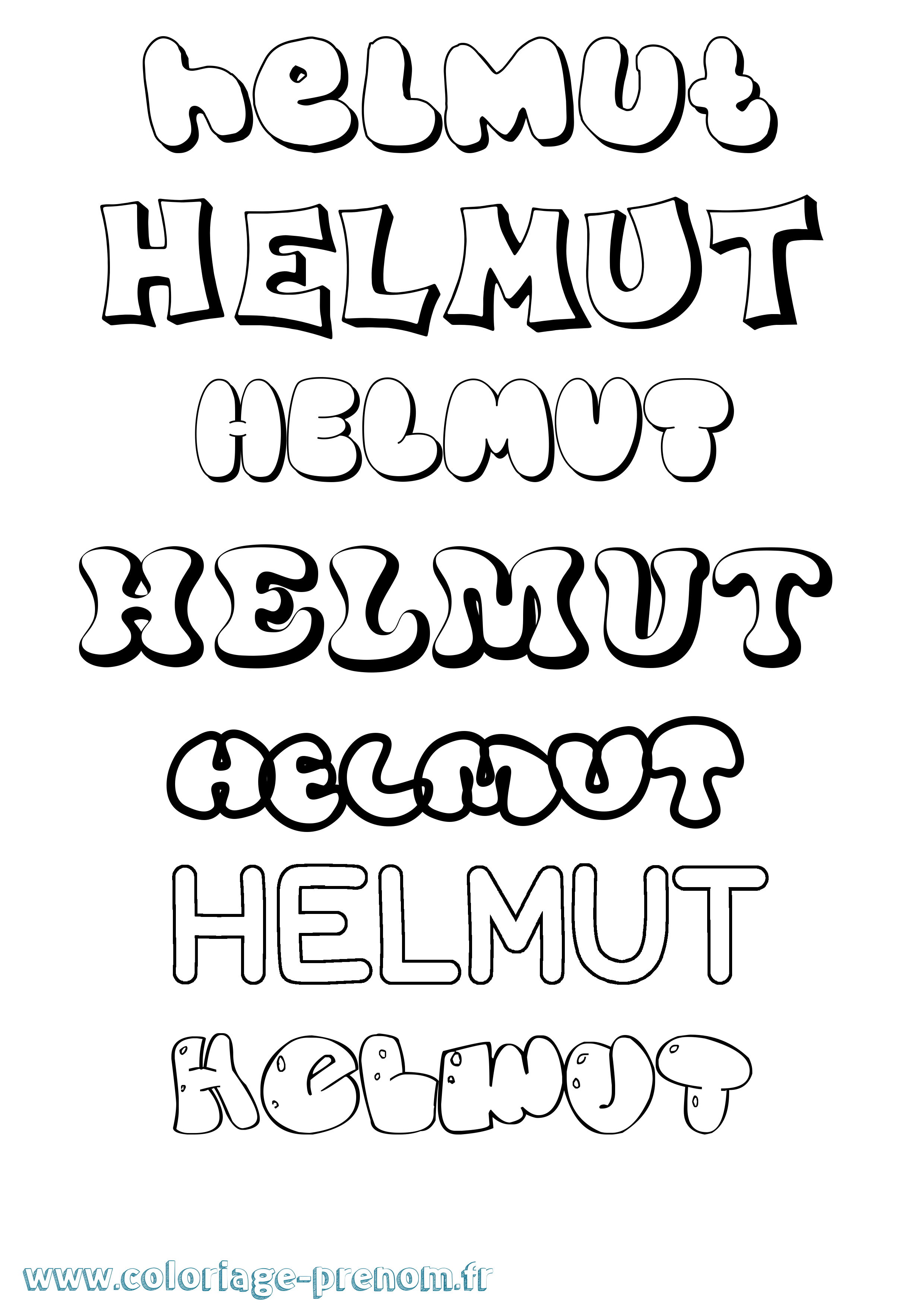 Coloriage Helmut Bubble Coloriage prénom Helmut Bubble