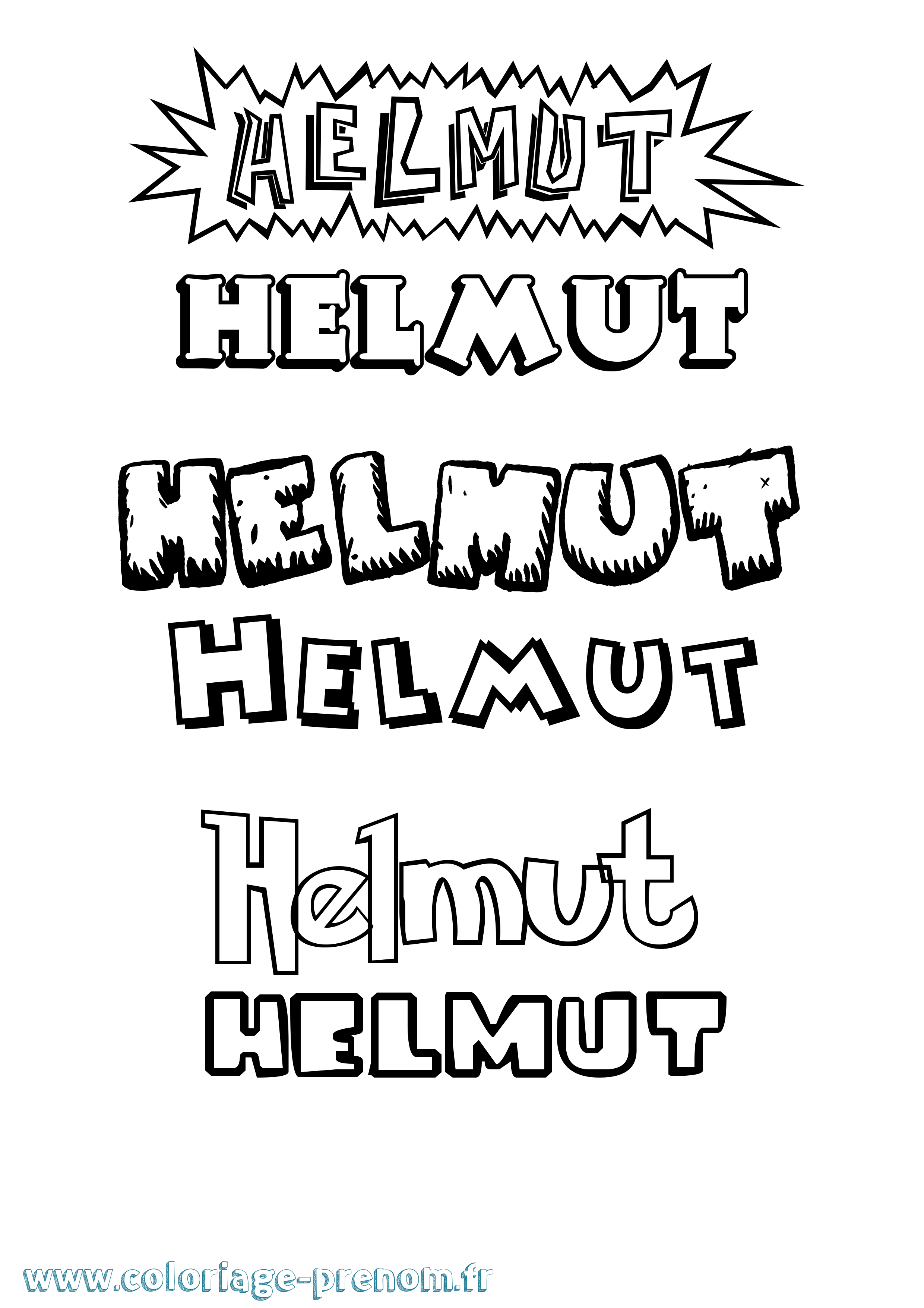 Coloriage Helmut Dessin Animé Coloriage prénom Helmut Dessin Animé