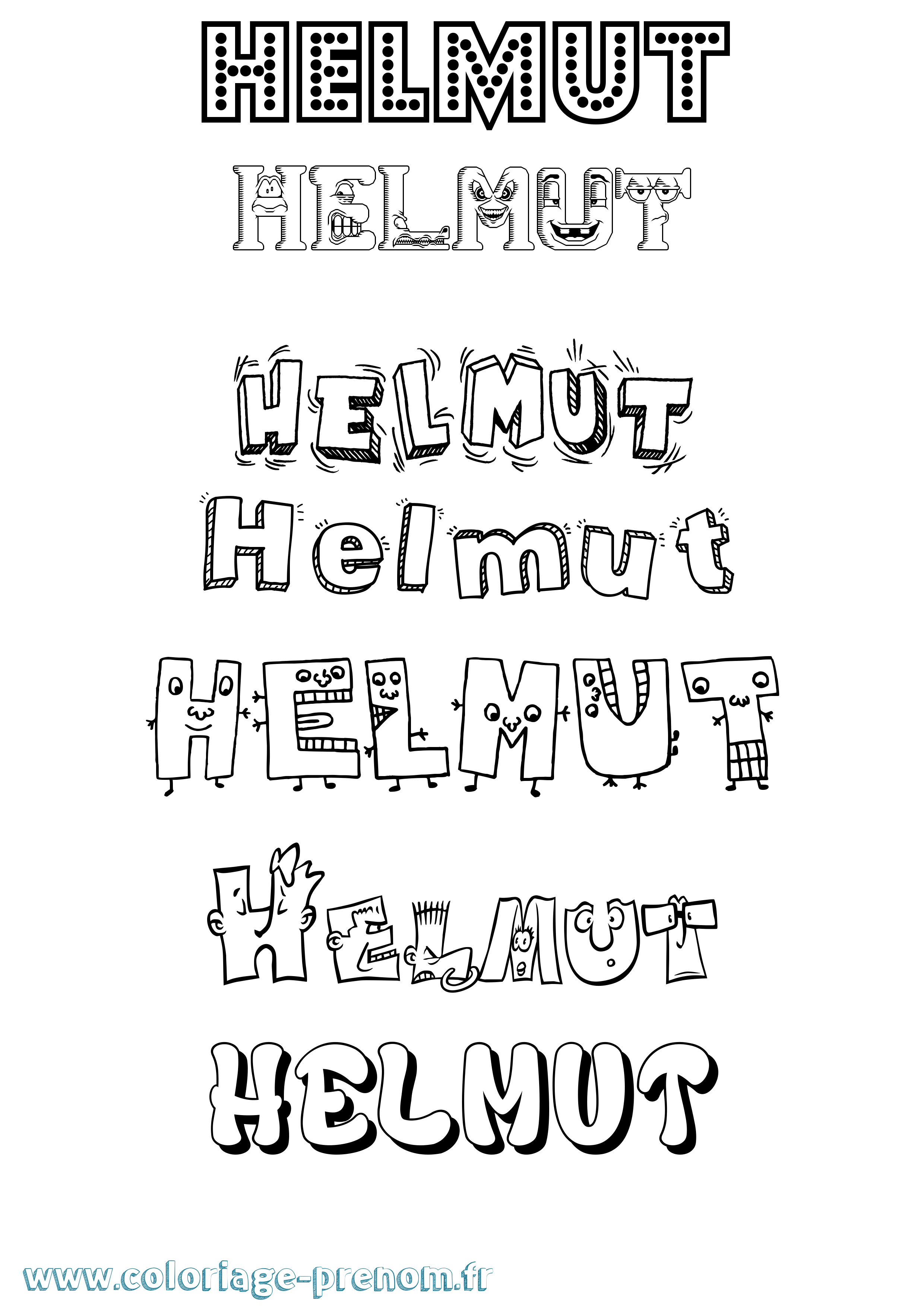 Coloriage Helmut Fun Coloriage prénom Helmut Fun