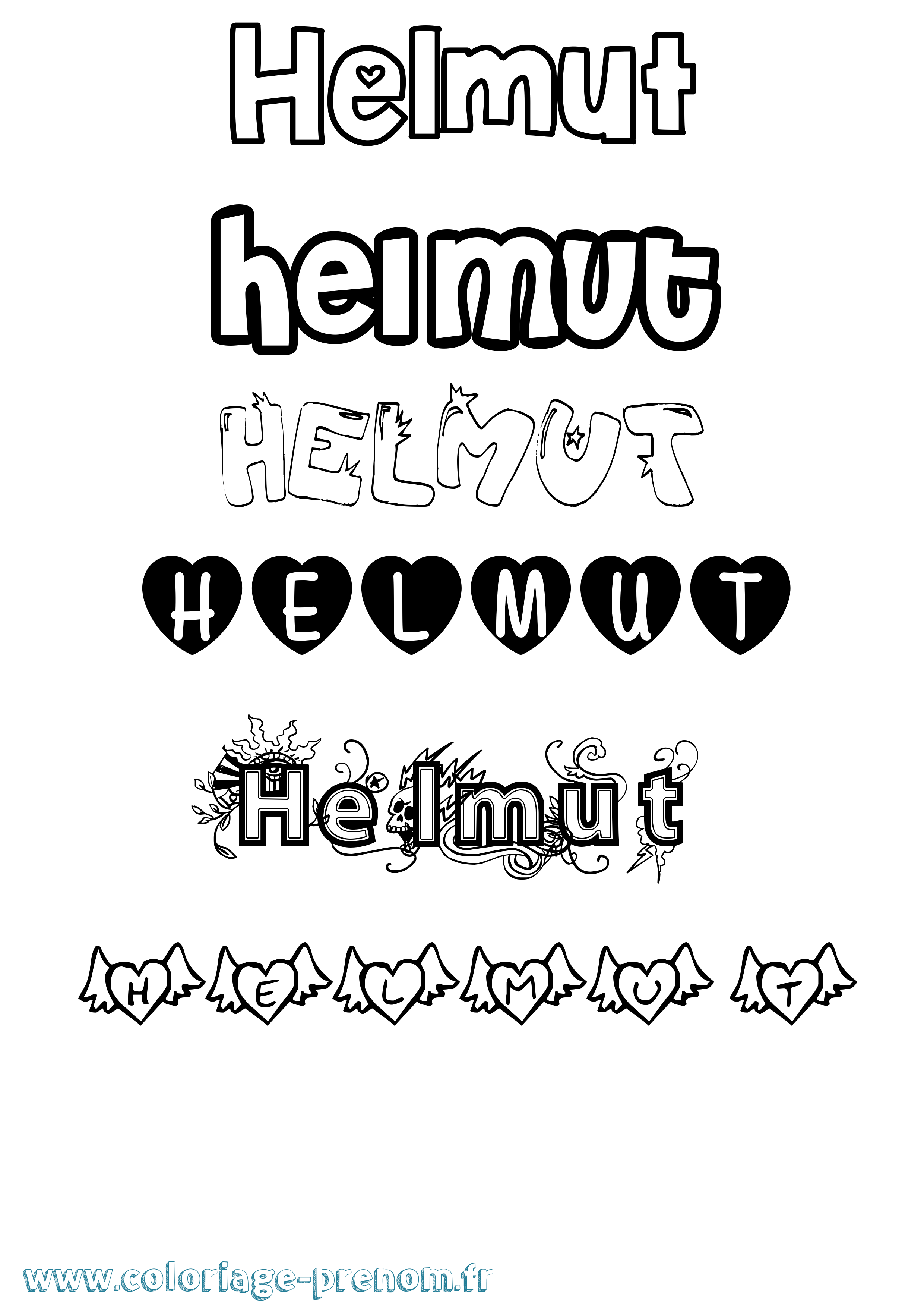 Coloriage Helmut Girly Coloriage prénom Helmut Girly