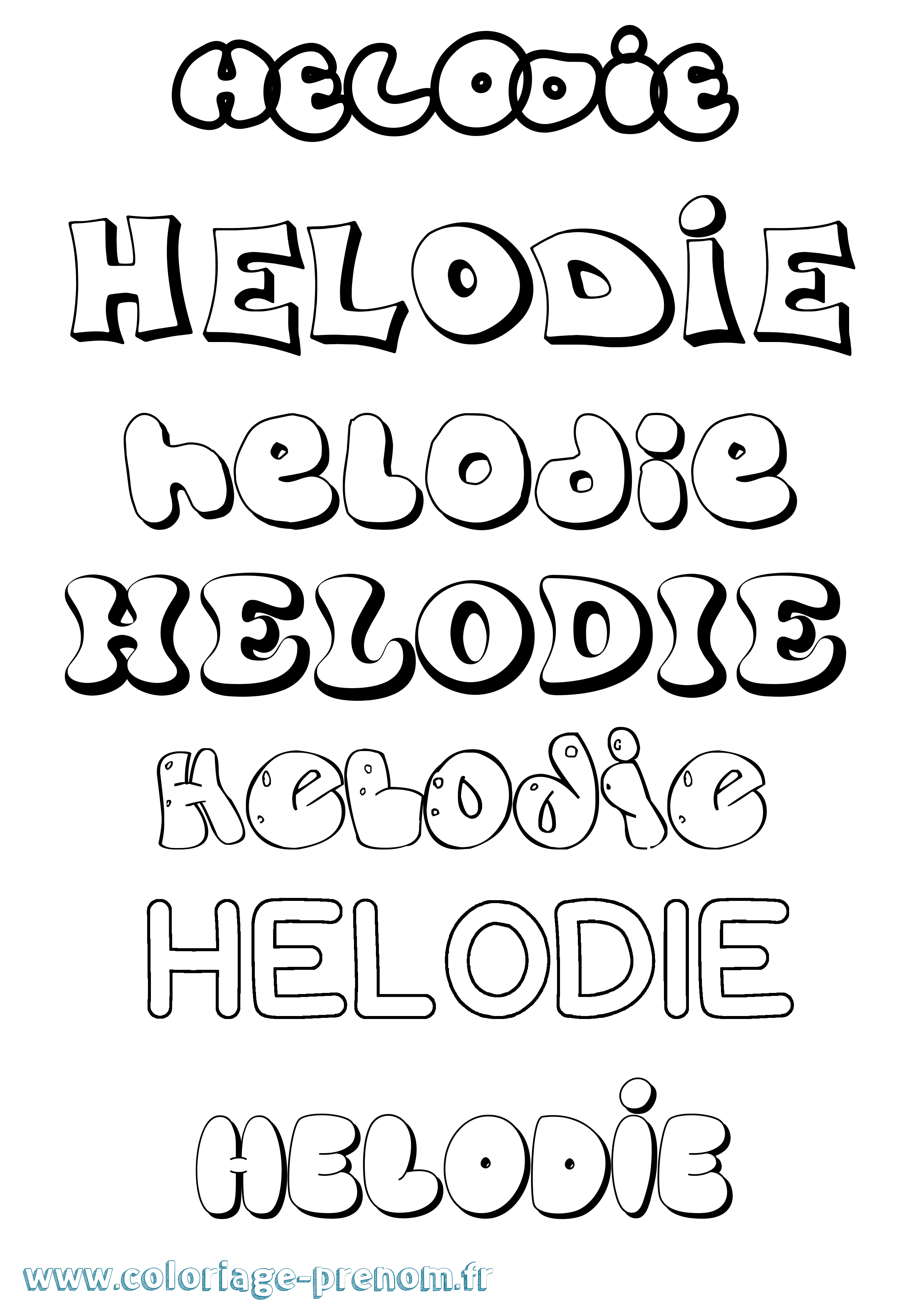 Coloriage Helodie Bubble Coloriage prénom Helodie Bubble