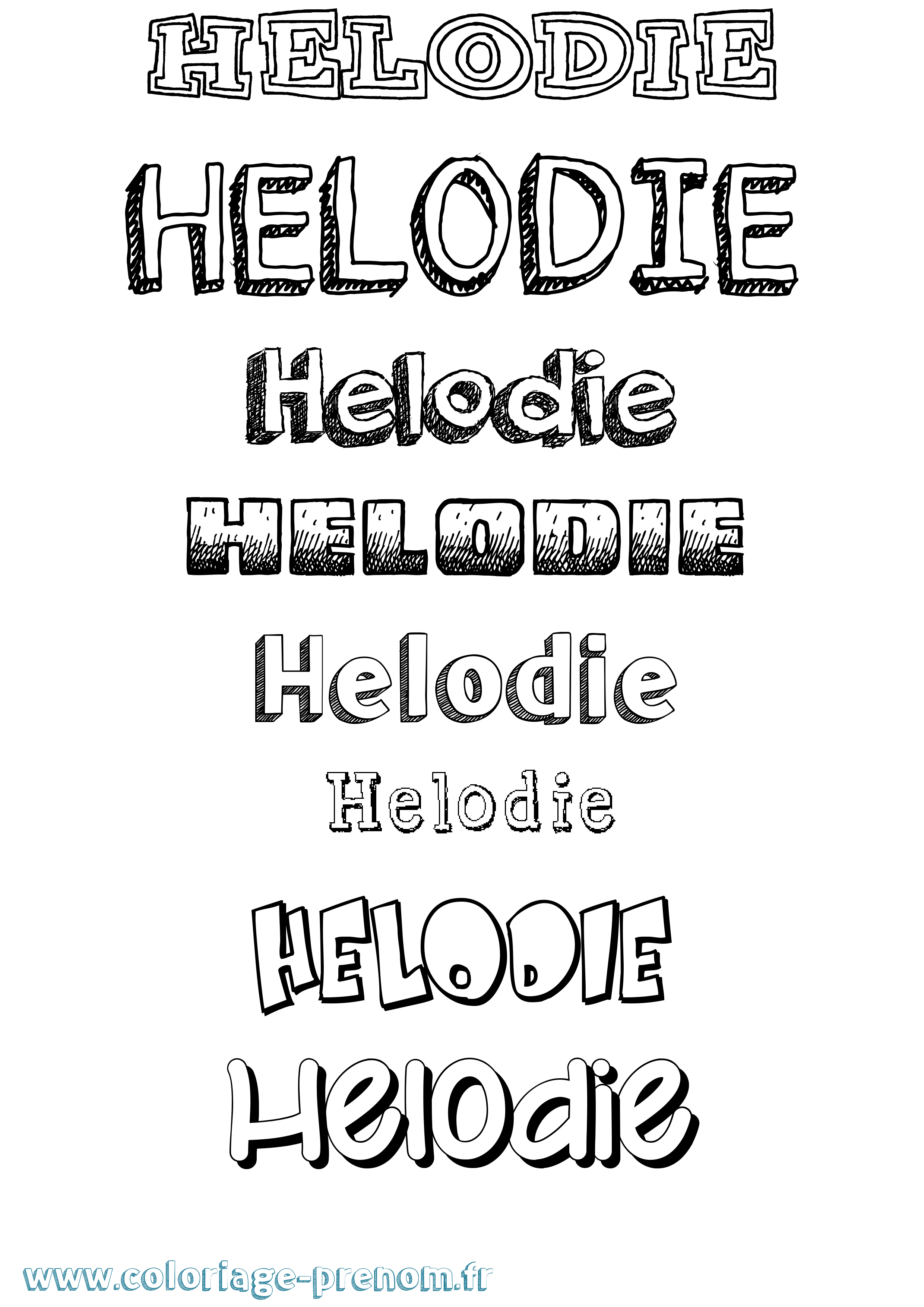 Coloriage Helodie Dessiné Coloriage prénom Helodie Dessiné