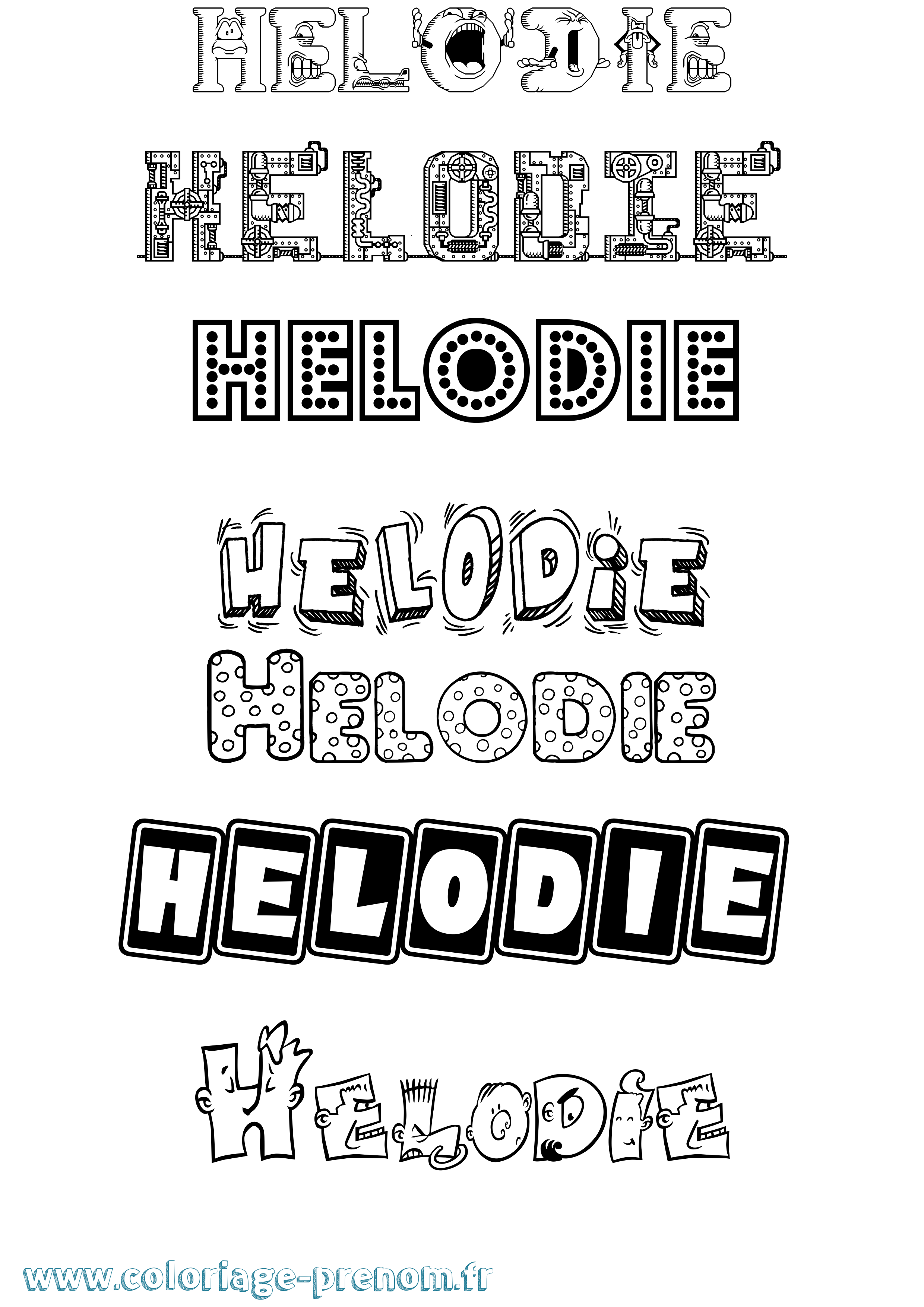 Coloriage Helodie Fun Coloriage prénom Helodie Fun