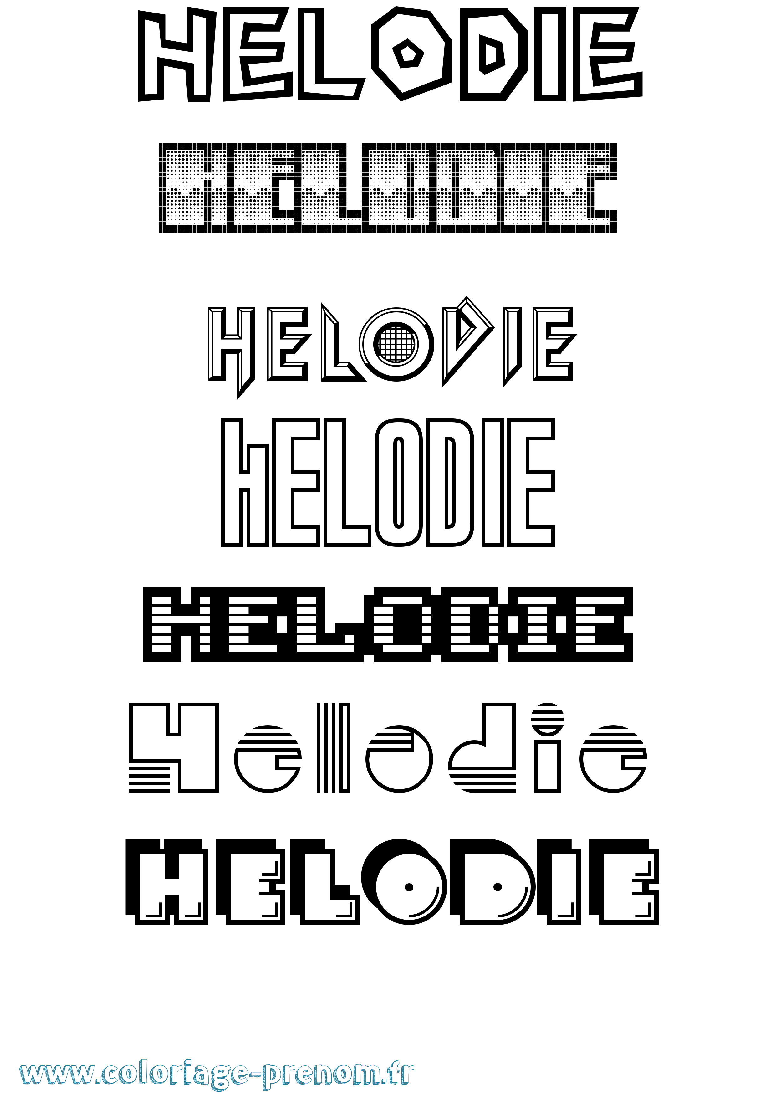 Coloriage Helodie Jeux Vidéos Coloriage prénom Helodie Jeux Vidéos