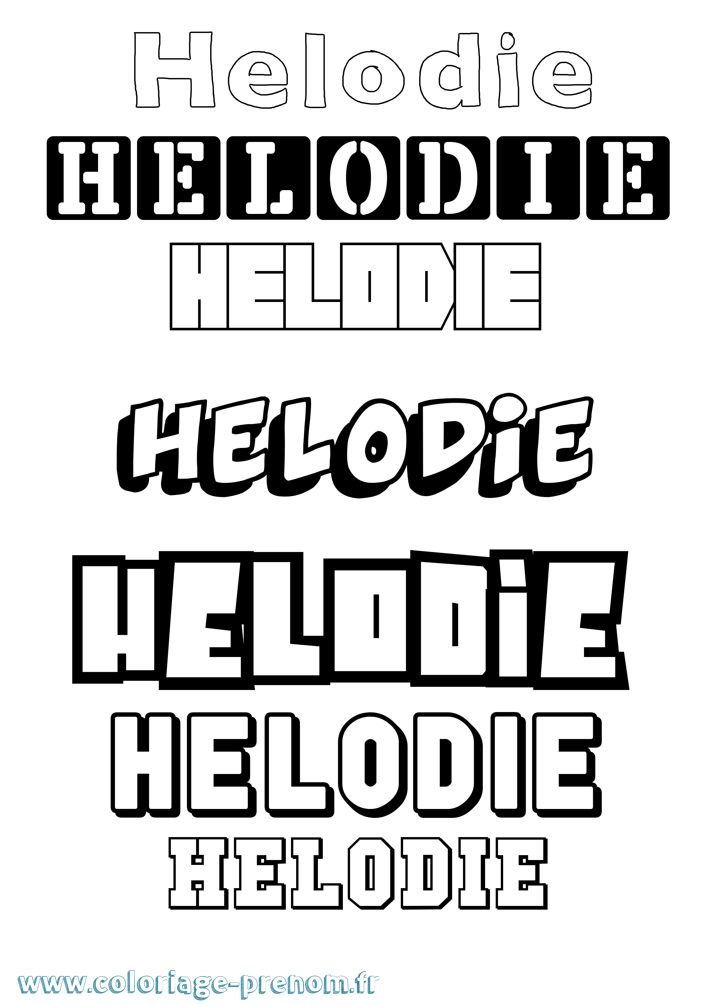 Coloriage Helodie Simple Coloriage prénom Helodie Simple