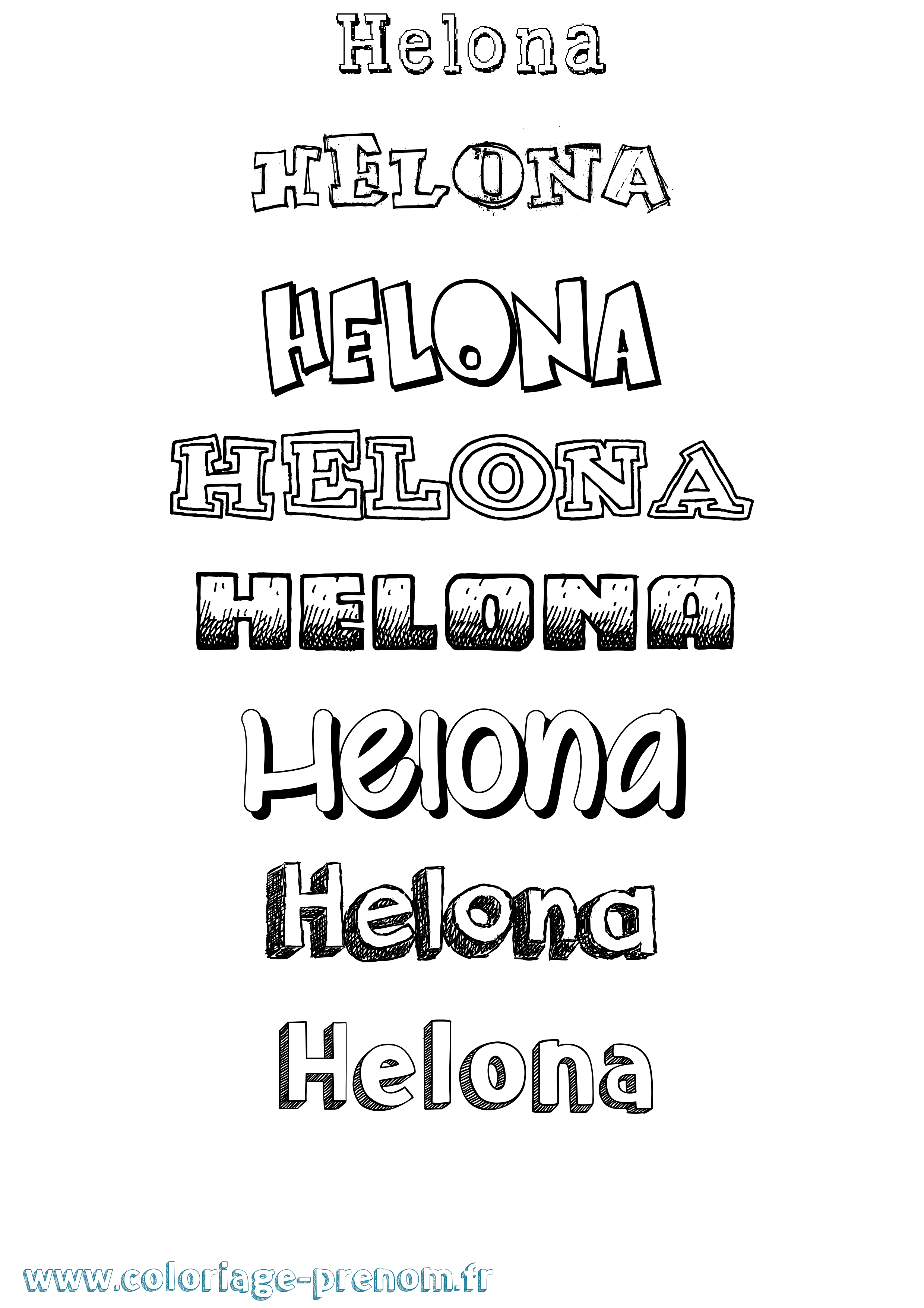 Coloriage Helona Dessiné Coloriage prénom Helona Dessiné