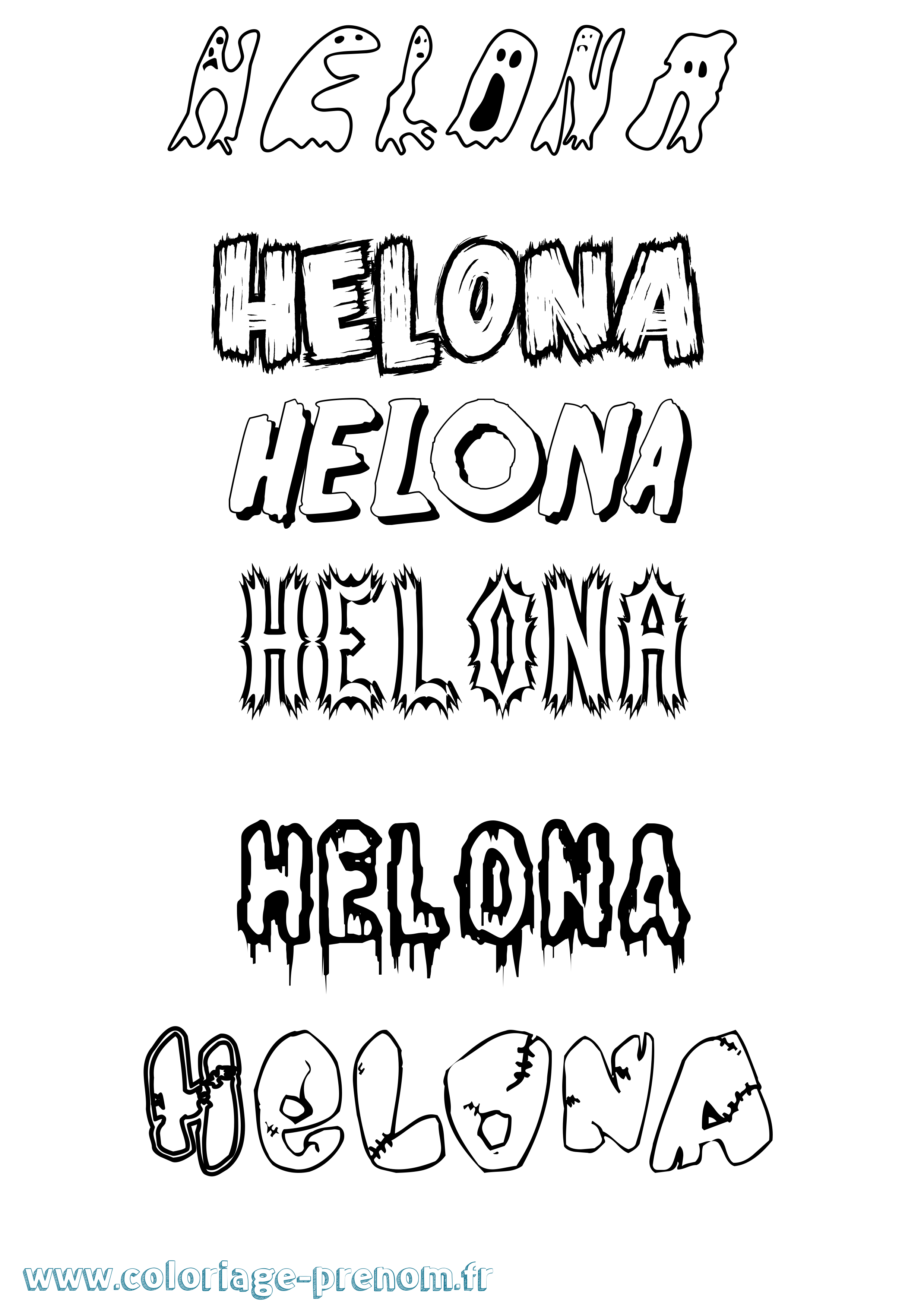 Coloriage Helona Frisson Coloriage prénom Helona Frisson