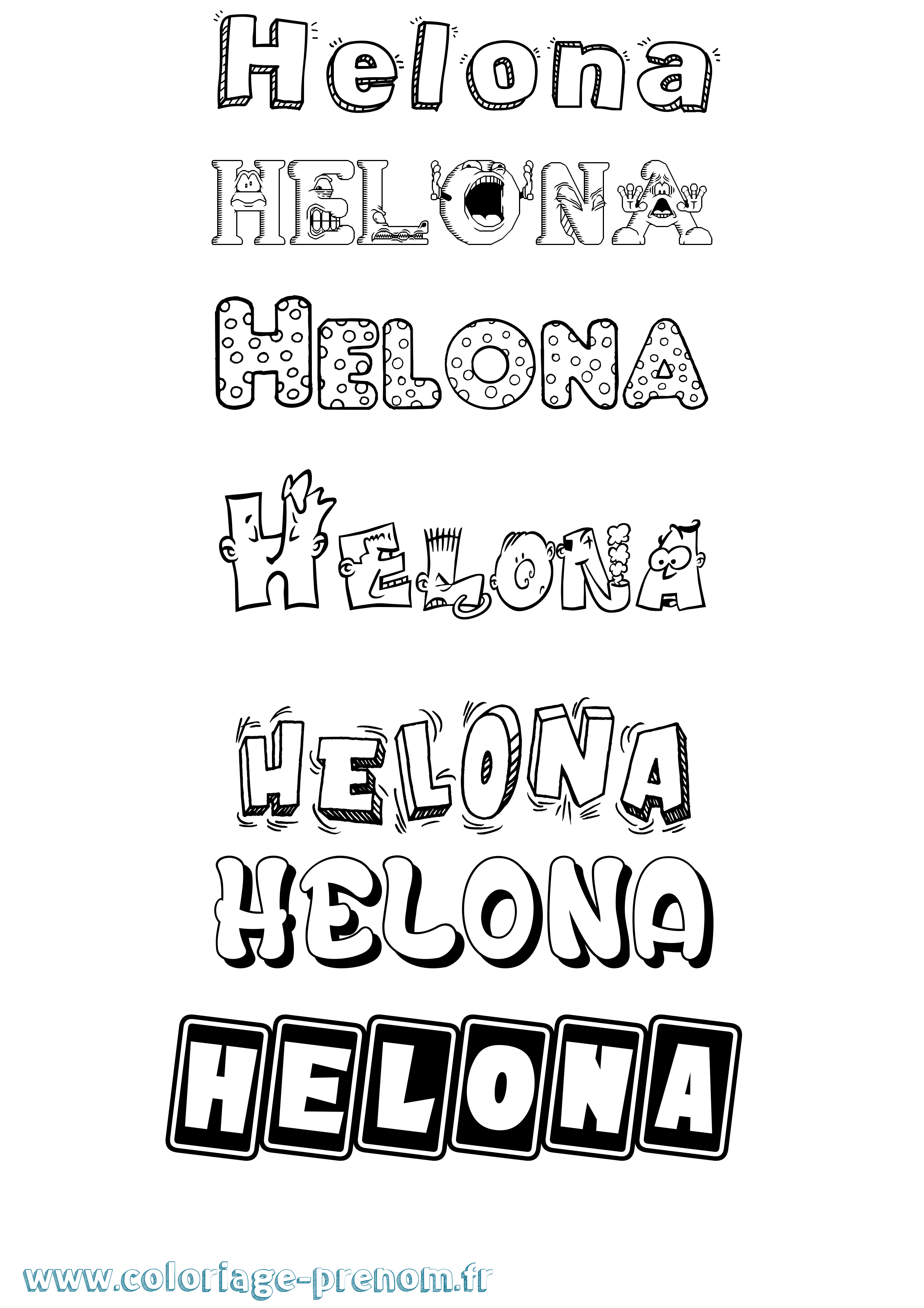Coloriage Helona Fun Coloriage prénom Helona Fun