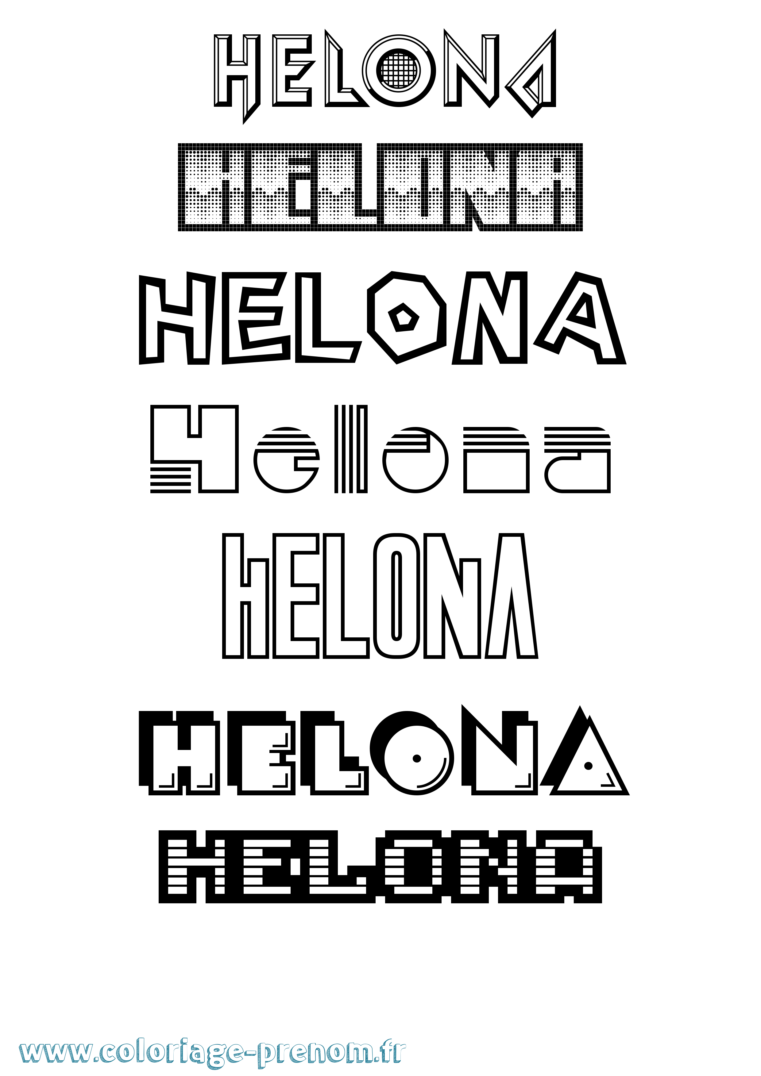 Coloriage Helona Jeux Vidéos Coloriage prénom Helona Jeux Vidéos