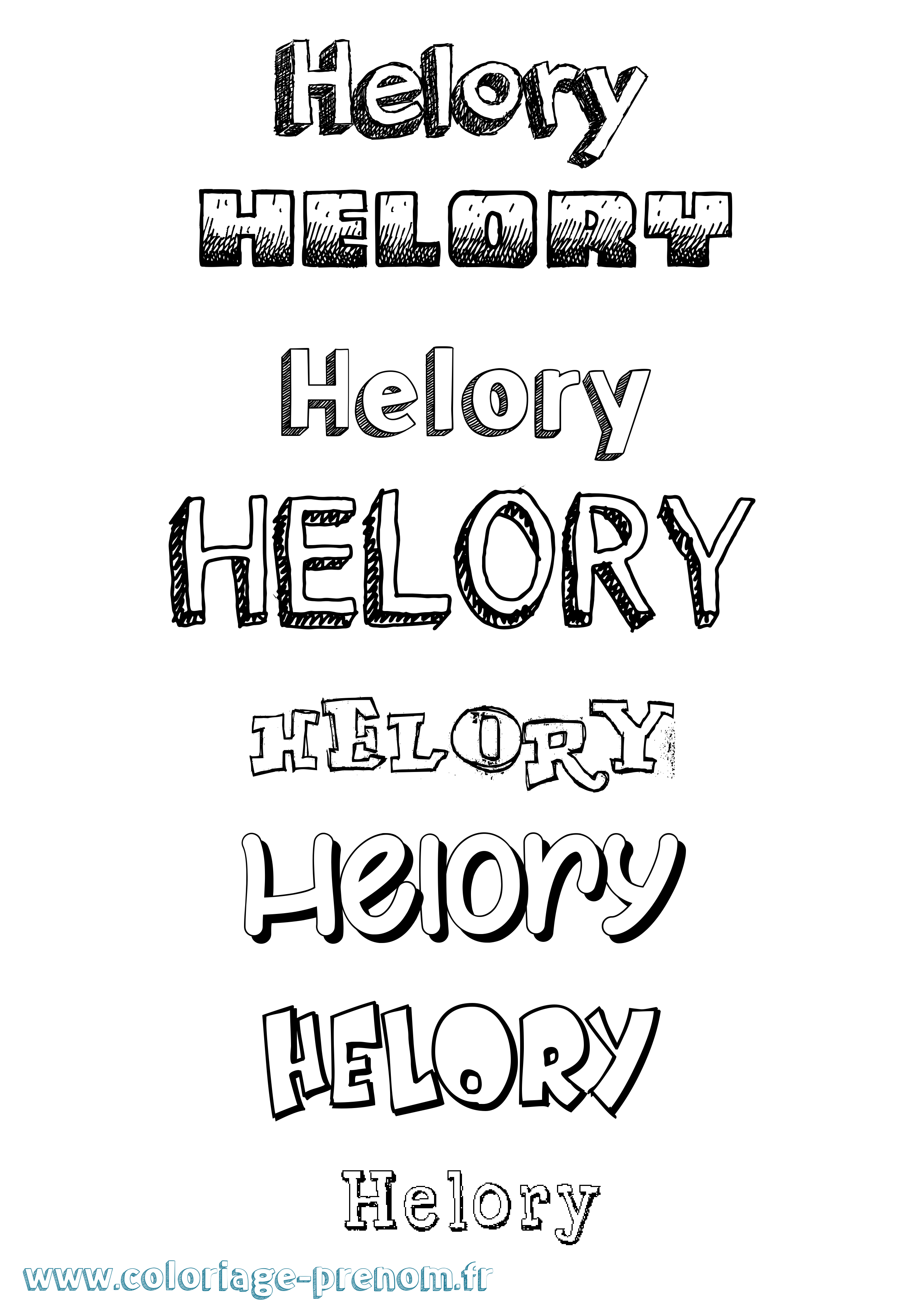 Coloriage Helory Dessiné Coloriage prénom Helory Dessiné