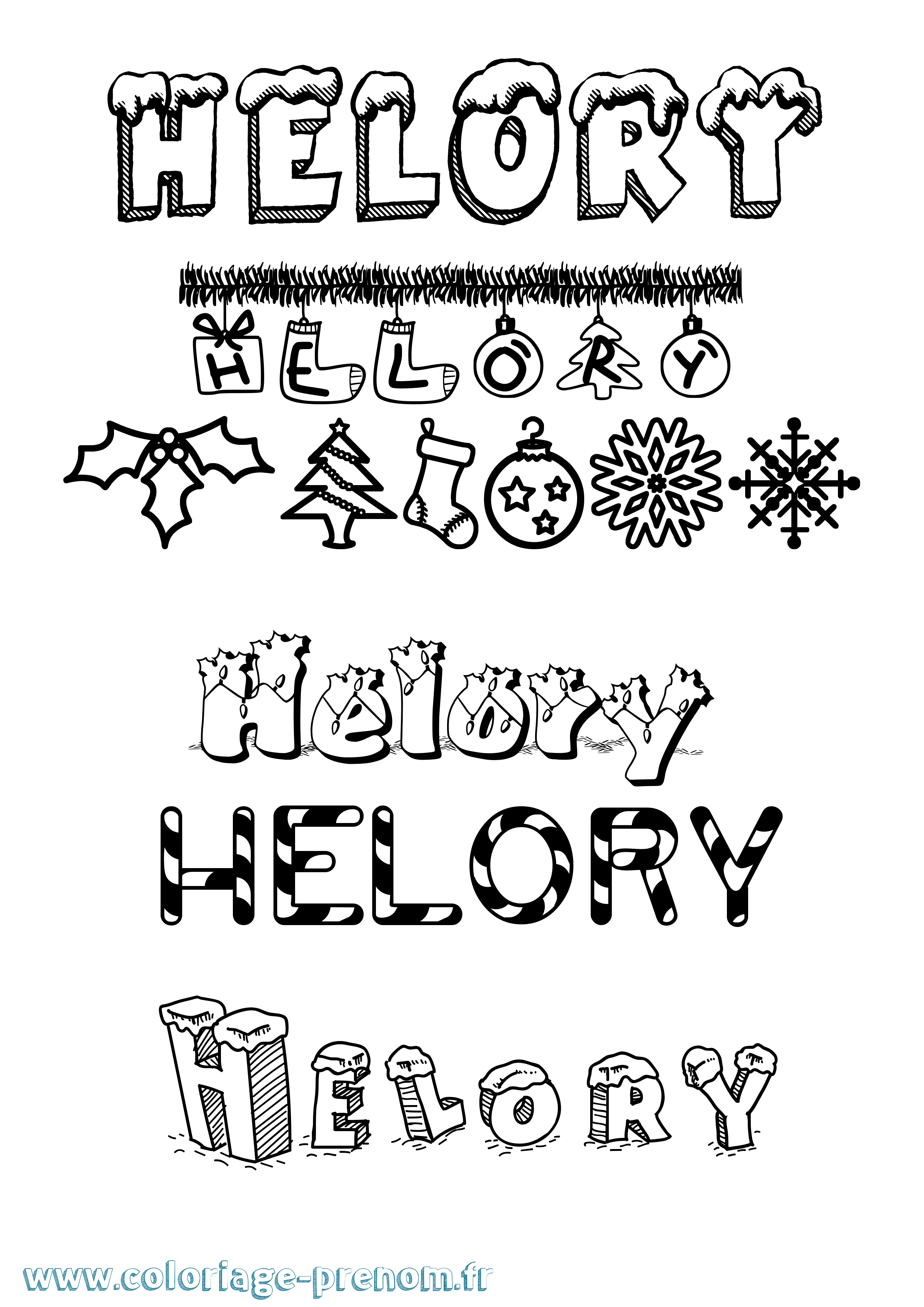 Coloriage Helory Noël Coloriage prénom Helory Noël