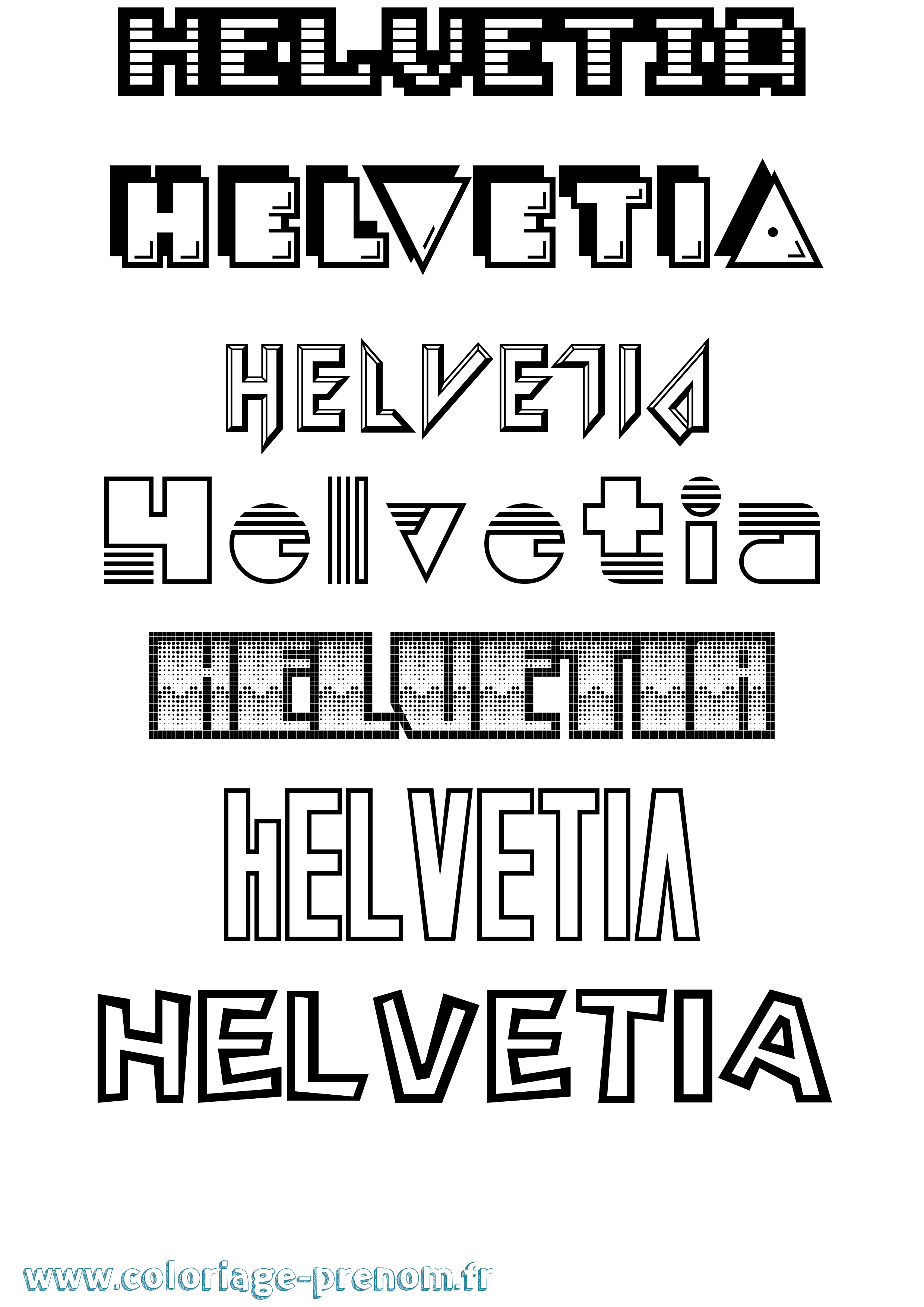 Coloriage Helvetia Jeux Vidéos Coloriage prénom Helvetia Jeux Vidéos