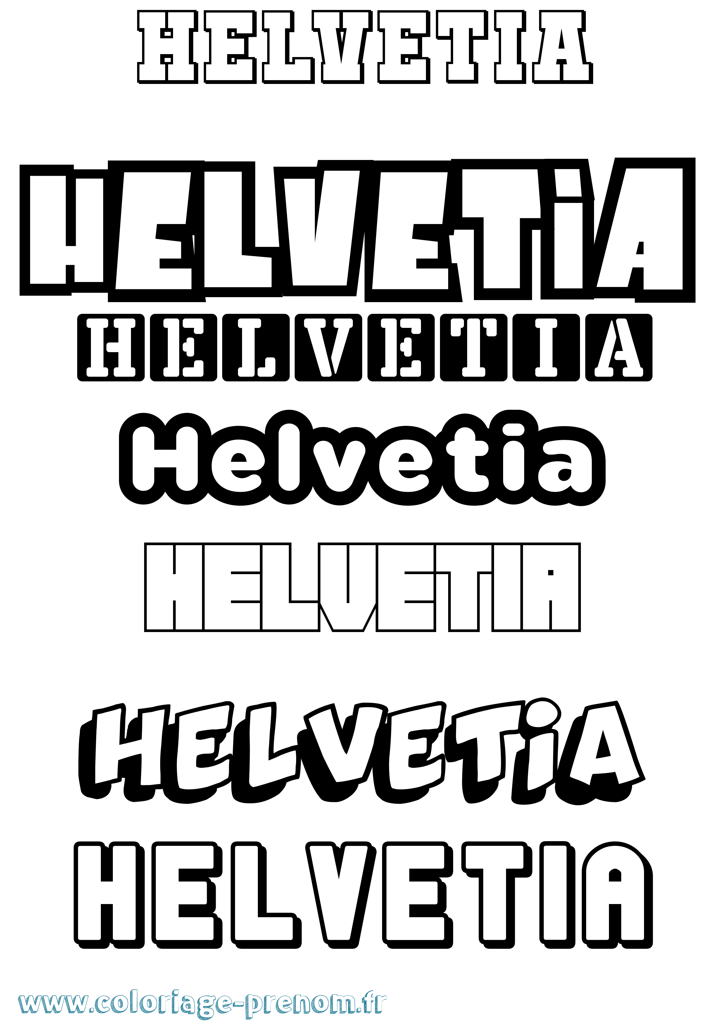 Coloriage Helvetia Simple Coloriage prénom Helvetia Simple