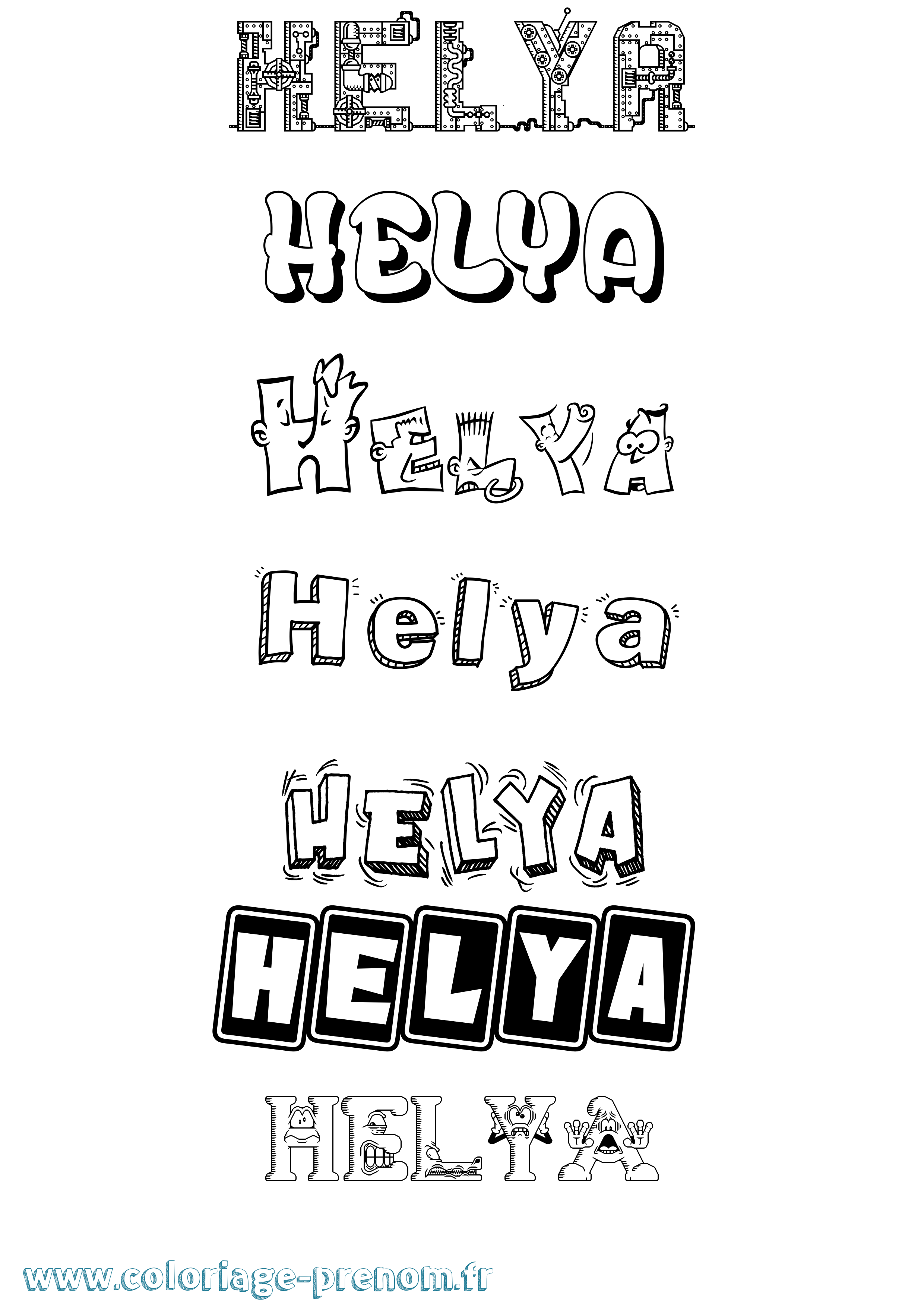 Coloriage Helya Fun Coloriage prénom Helya Fun