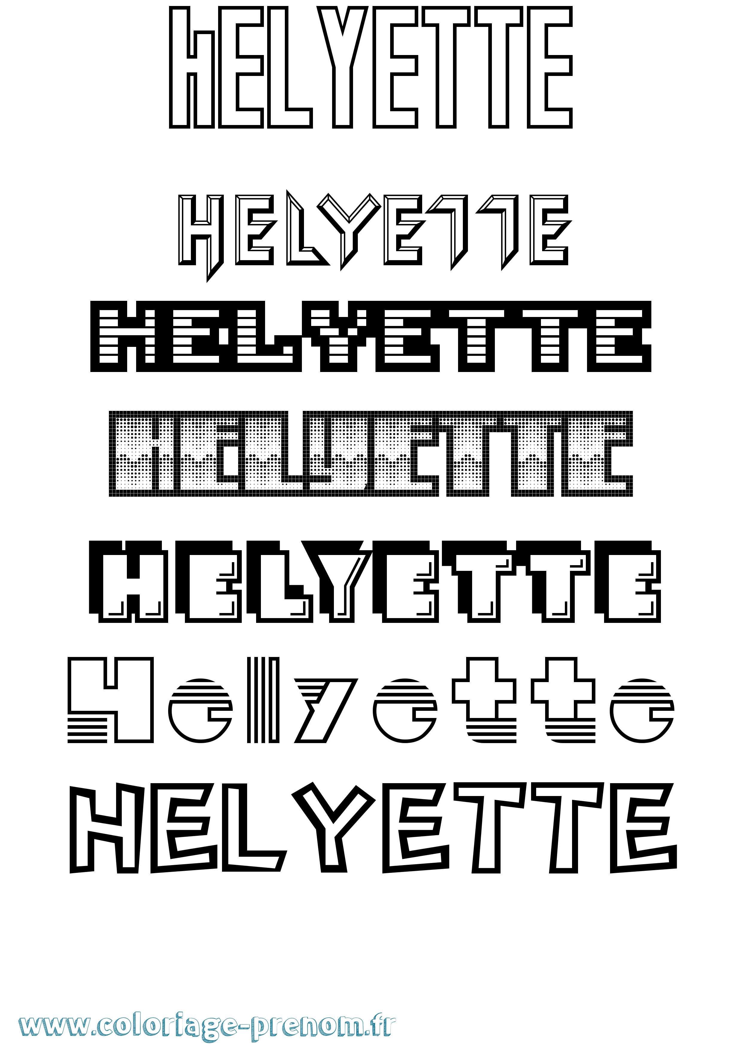 Coloriage Helyette Jeux Vidéos Coloriage prénom Helyette Jeux Vidéos
