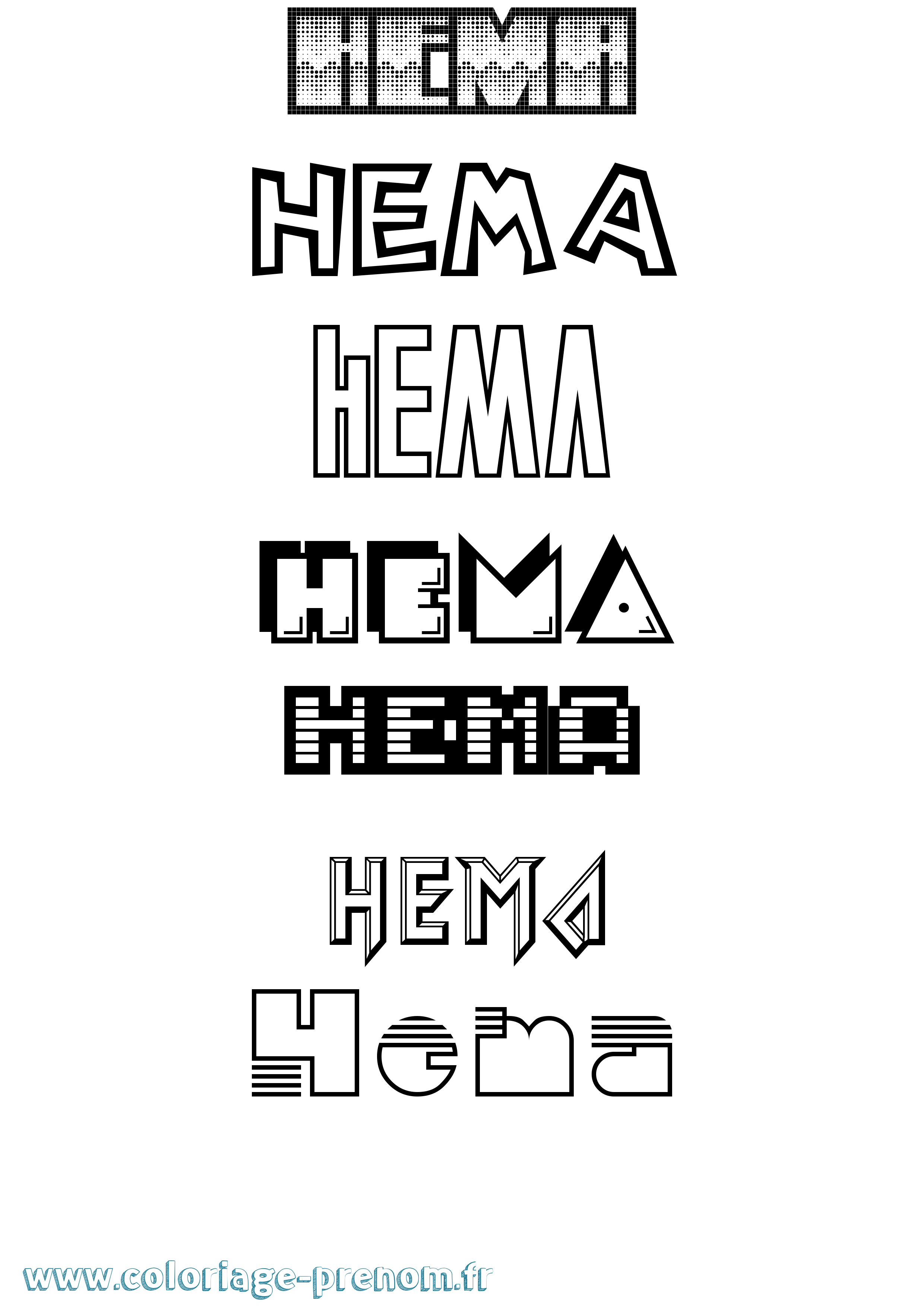Coloriage Hema Jeux Vidéos Coloriage prénom Hema Jeux Vidéos