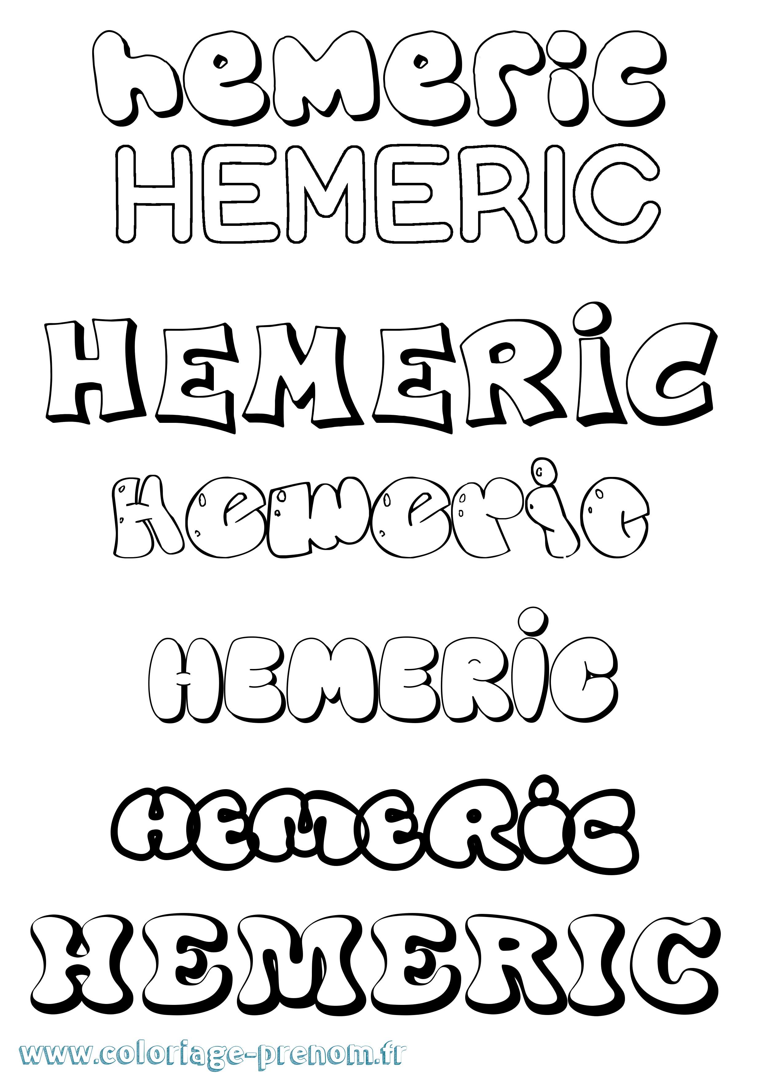 Coloriage Hemeric Bubble Coloriage prénom Hemeric Bubble