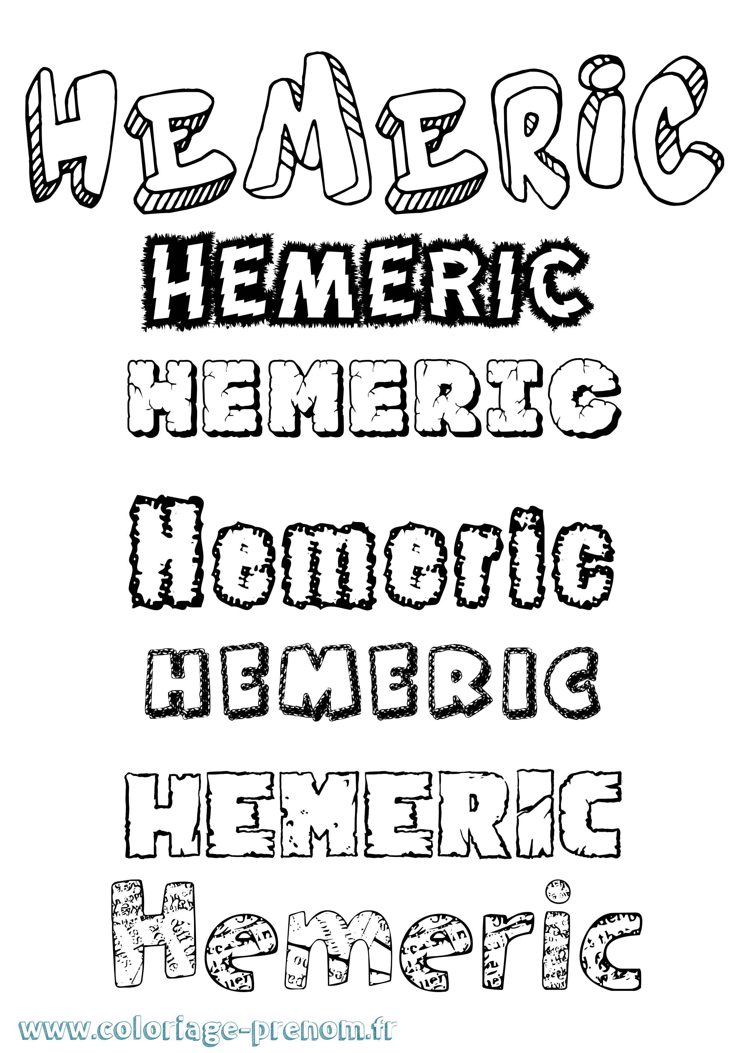 Coloriage Hemeric Destructuré Coloriage prénom Hemeric Destructuré