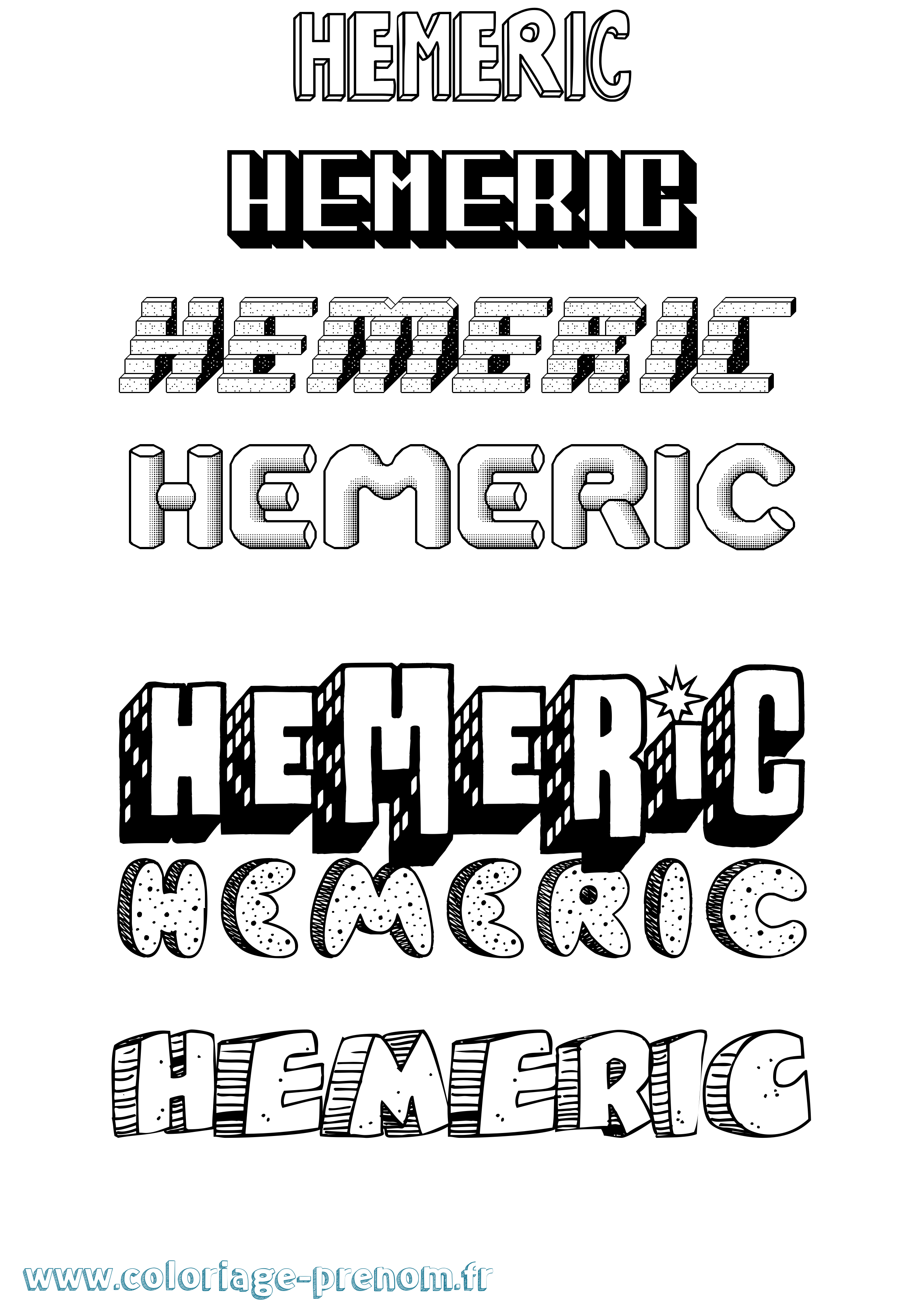 Coloriage Hemeric Effet 3D Coloriage prénom Hemeric Effet 3D