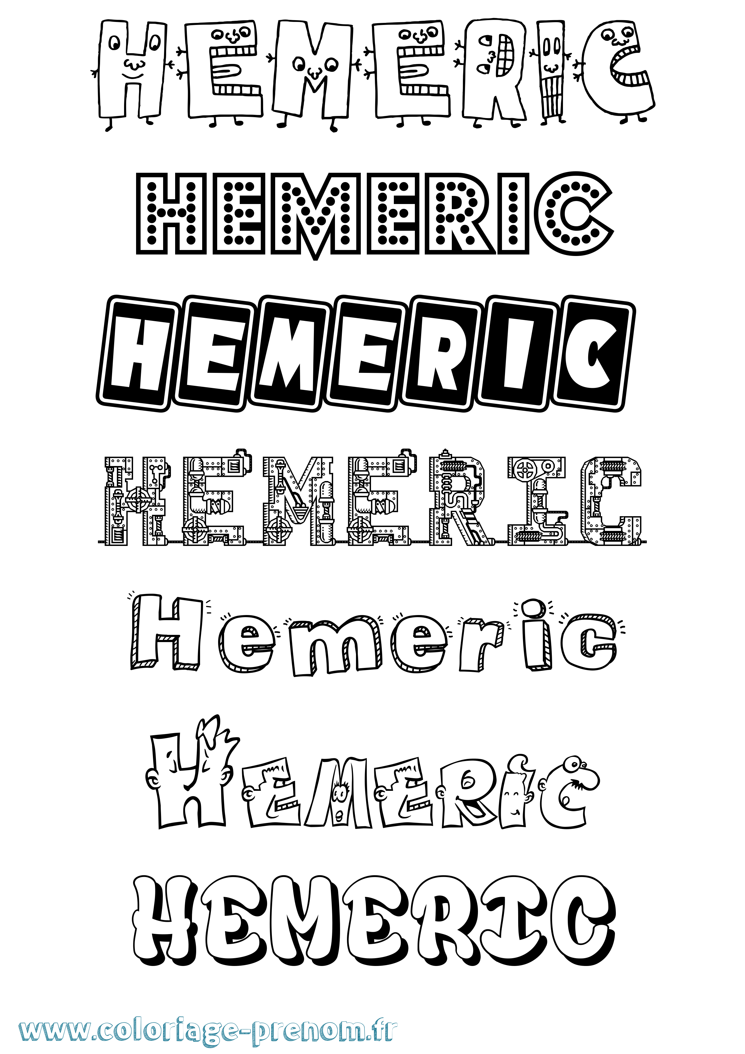 Coloriage Hemeric Fun Coloriage prénom Hemeric Fun